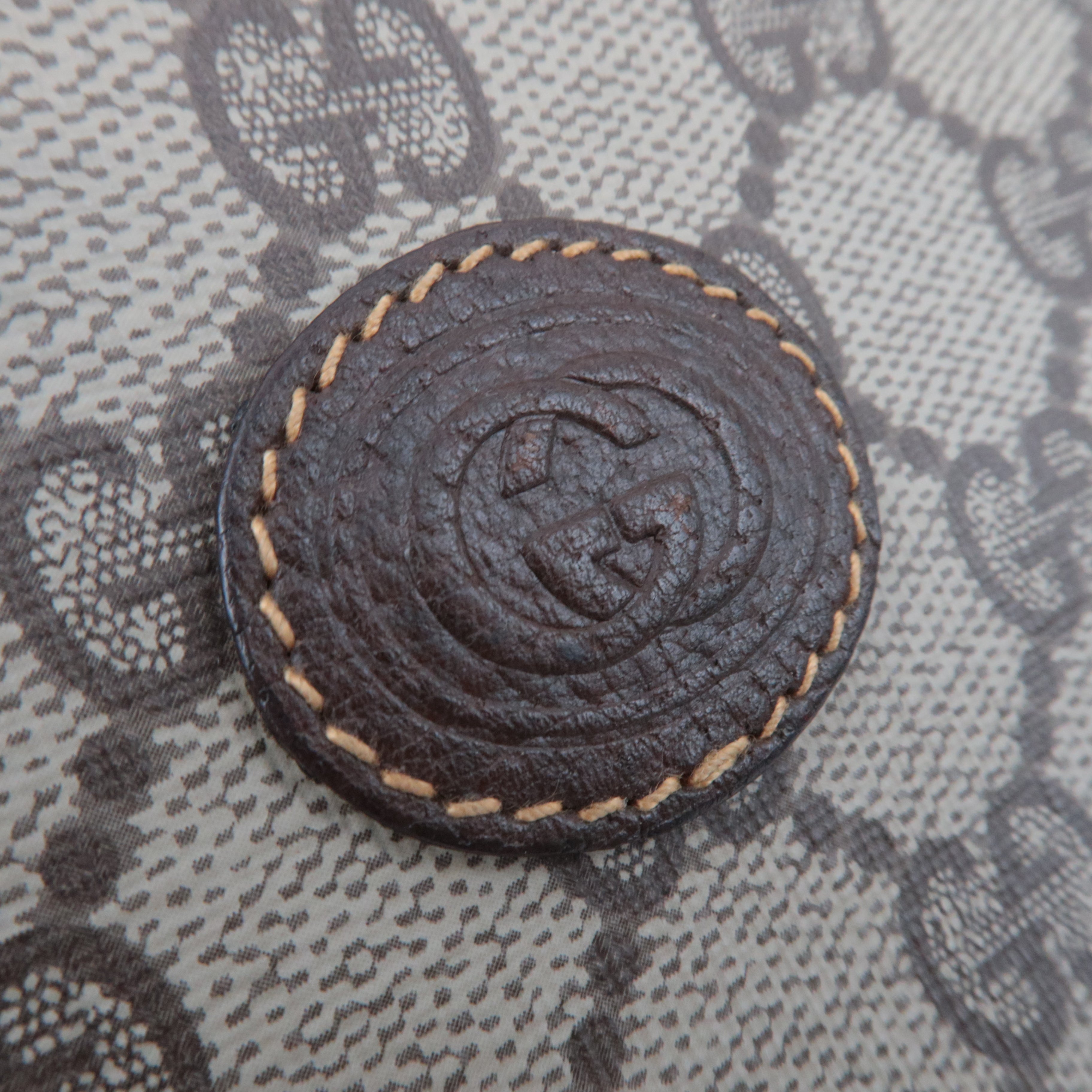 GUCCI GG Plus Leather Clutch Bag Beige Brown 014.89.0194