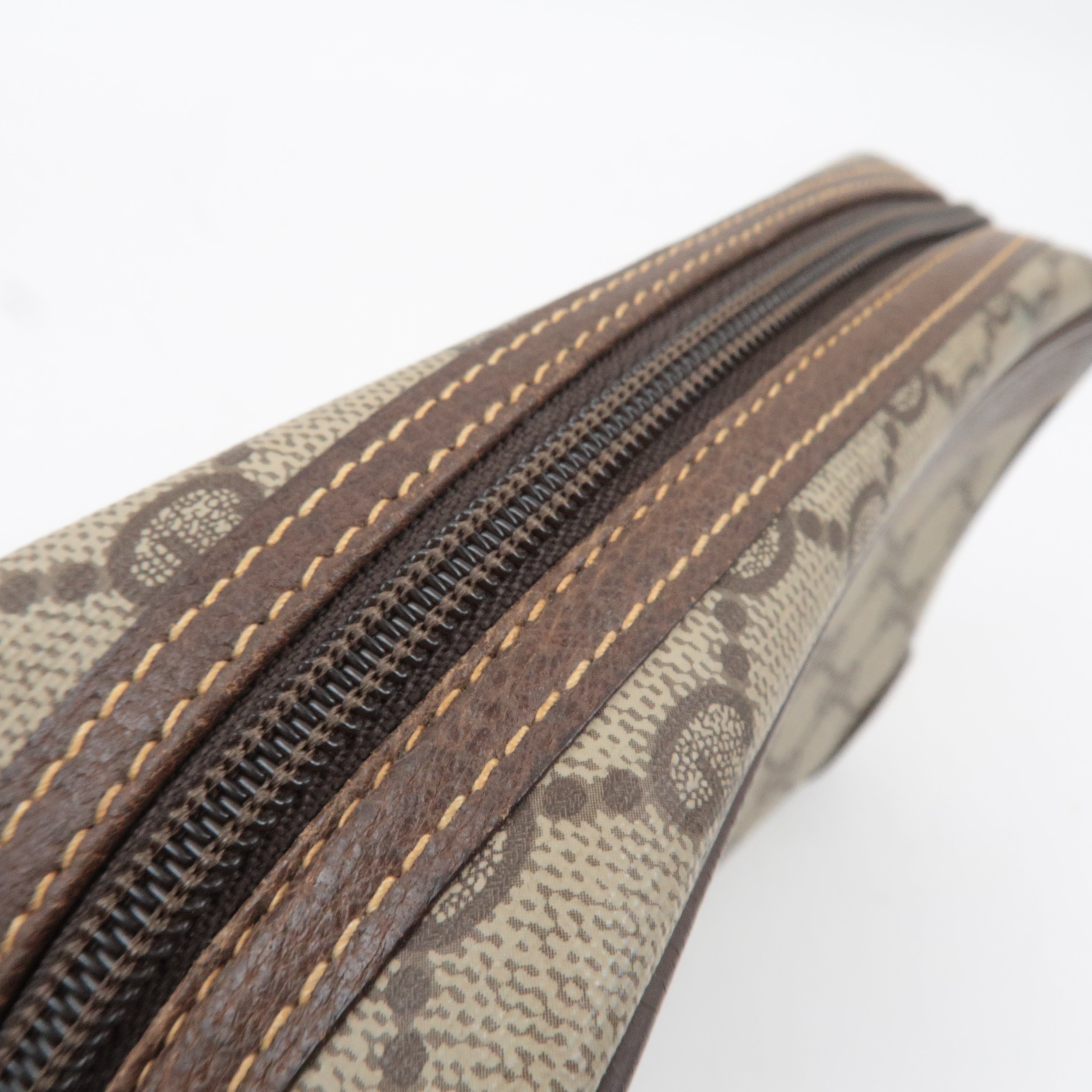 GUCCI GG Plus Leather Clutch Bag Beige Brown 014.89.0194