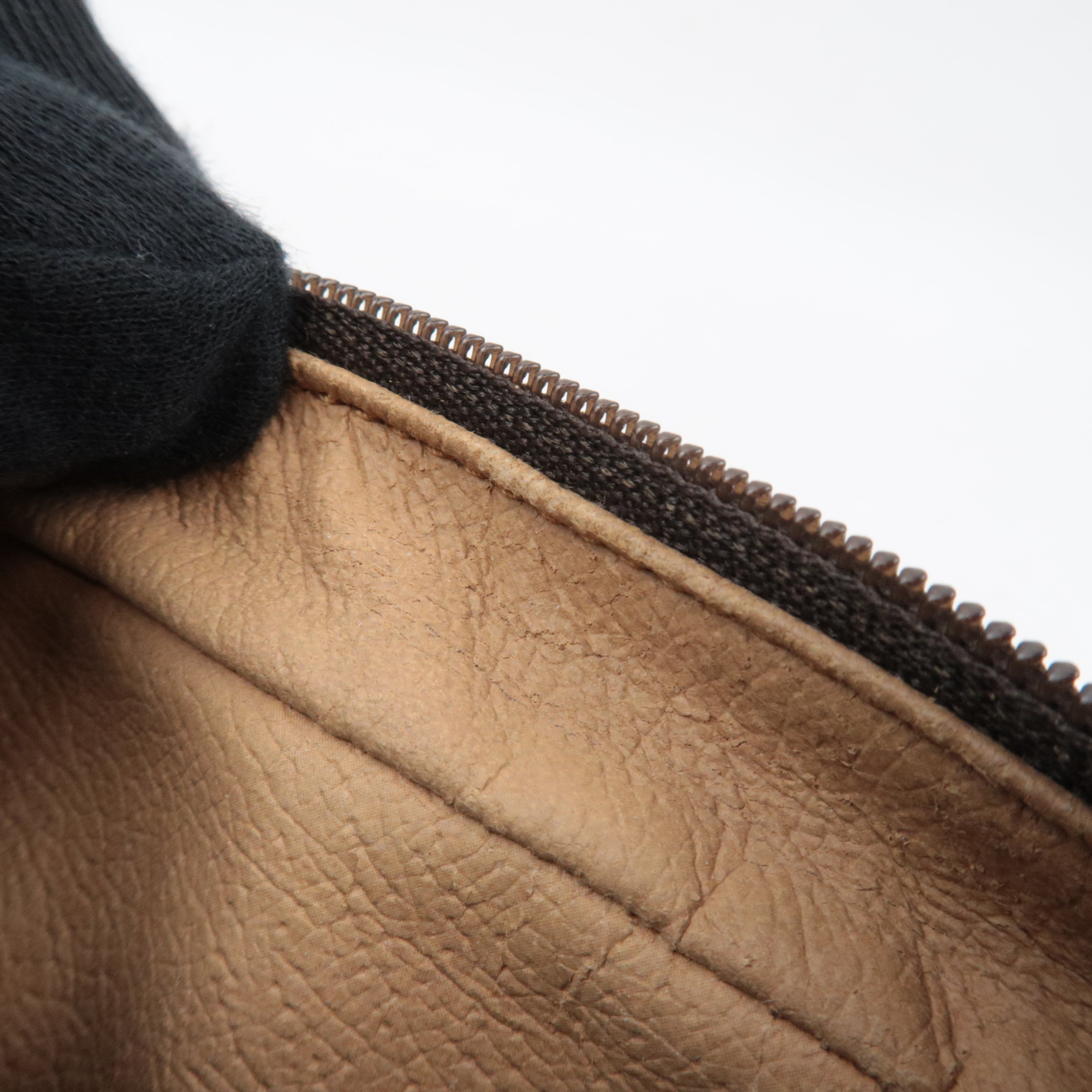 GUCCI GG Plus Leather Clutch Bag Beige Brown 014.89.0194