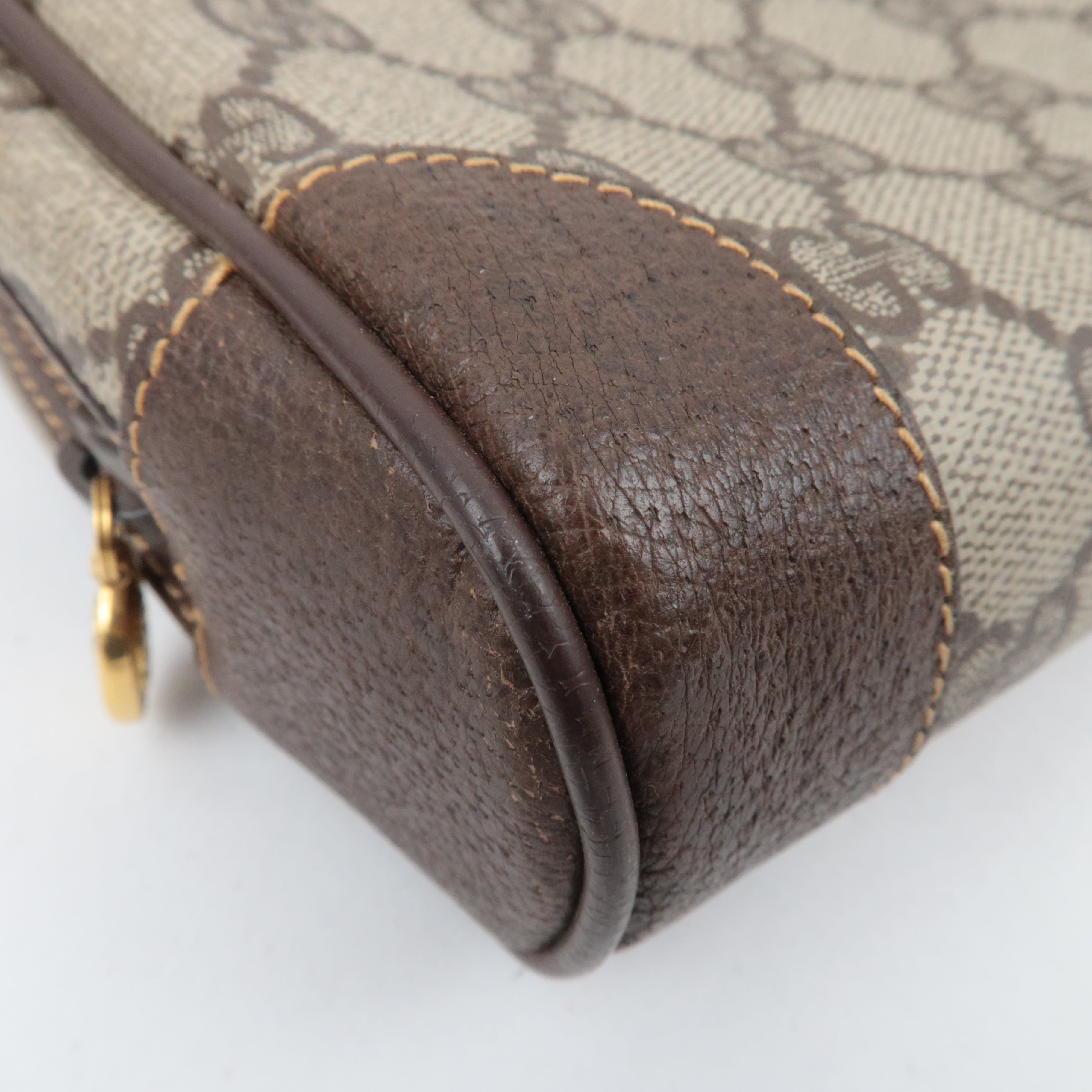 GUCCI GG Plus Leather Clutch Bag Beige Brown 014.89.0194