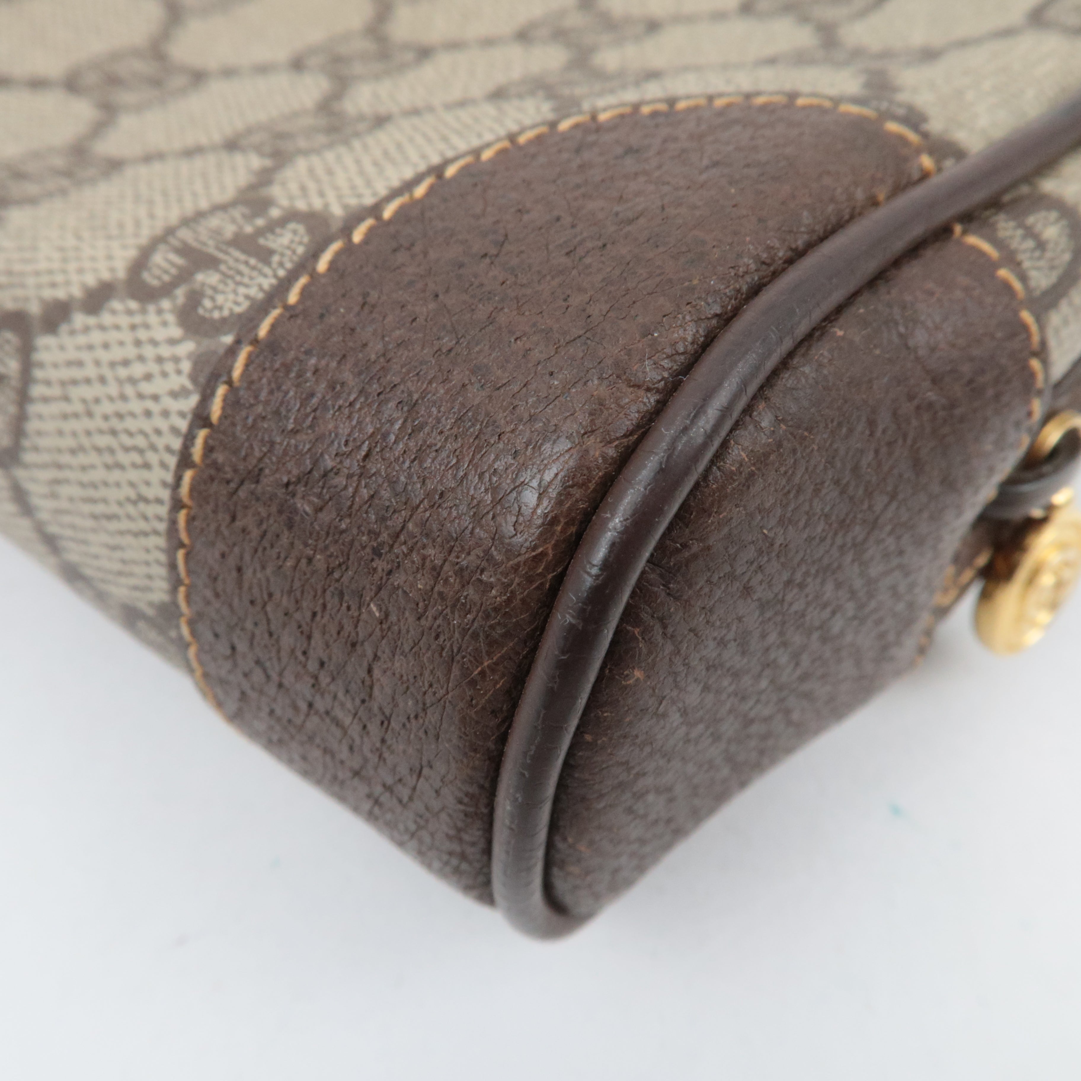 GUCCI GG Plus Leather Clutch Bag Beige Brown 014.89.0194