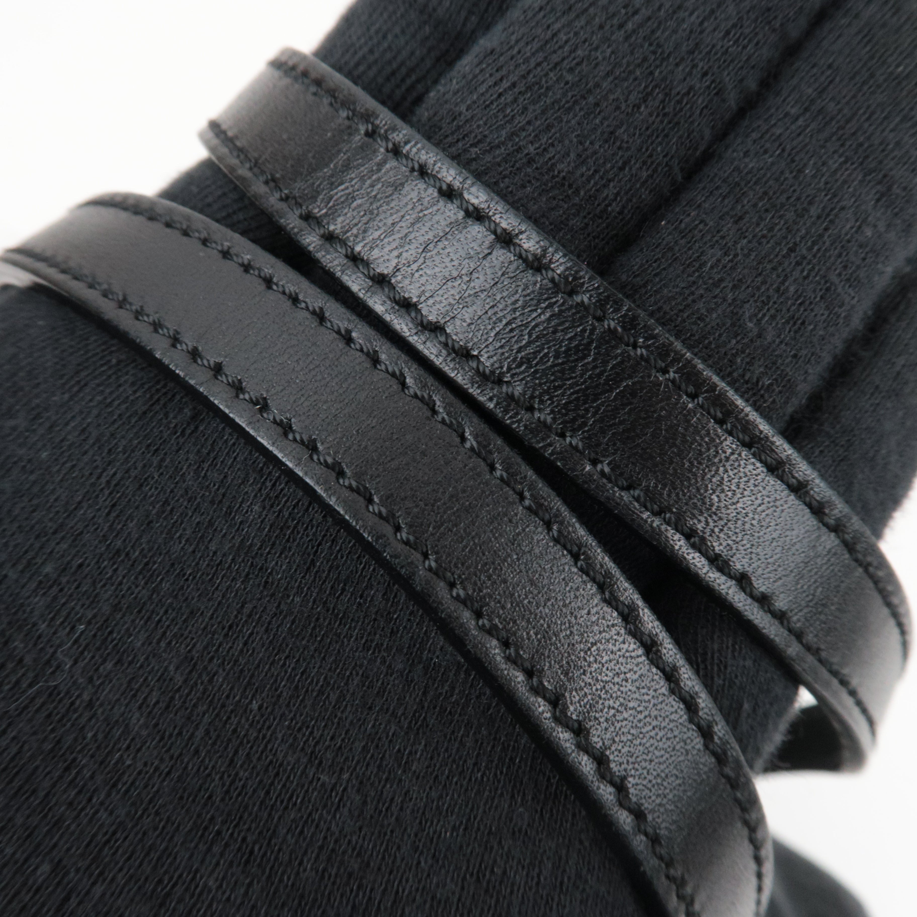 CELINE C Macadam Canvas Leather Mini Boston Bag Black