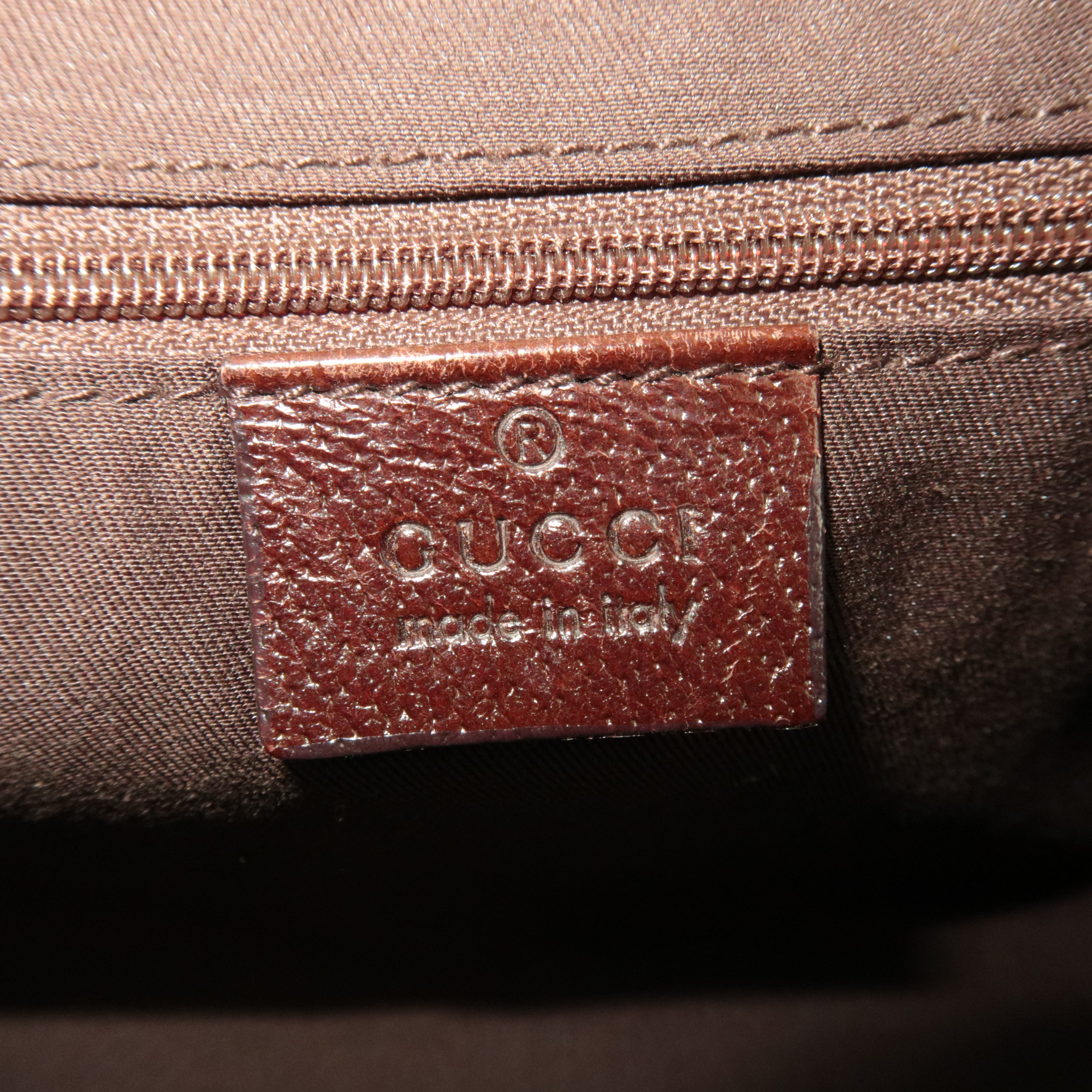 GUCCI GG Canvas Leathe Tote Bag Beige Brown 121023 *Dust bag