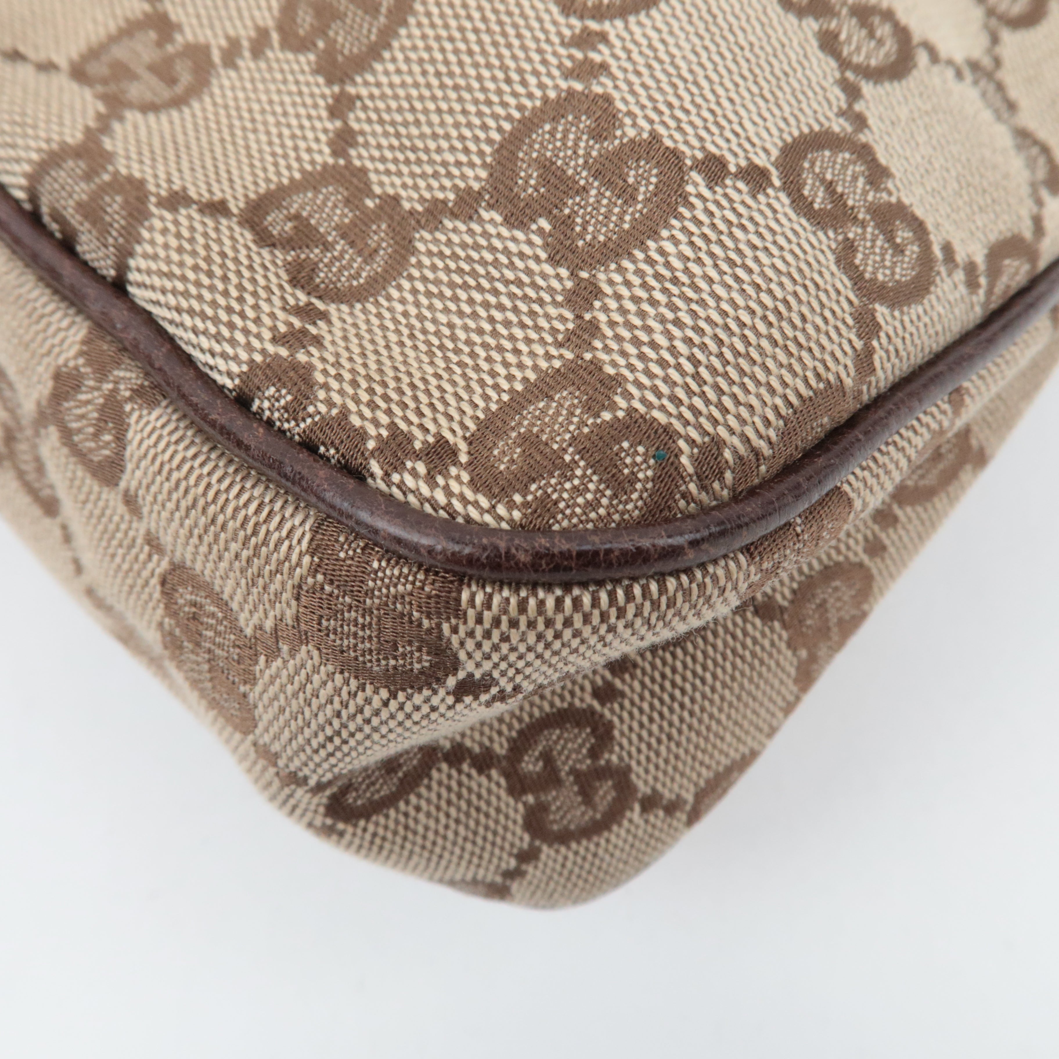 GUCCI GG Canvas Leathe Tote Bag Beige Brown 121023 *Dust bag