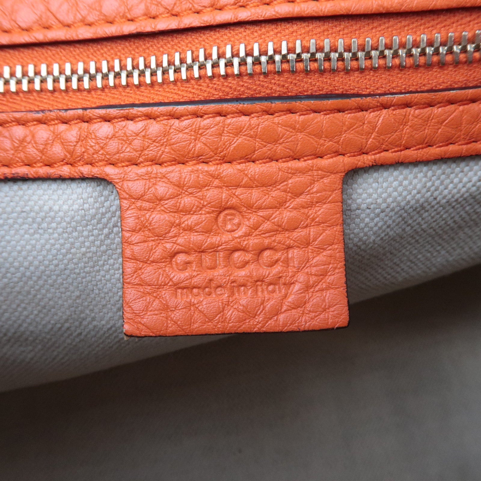 GUCCI Sherry GG Canvas Leather 2Way Boston Bag Beige Orange 247205 *Strap