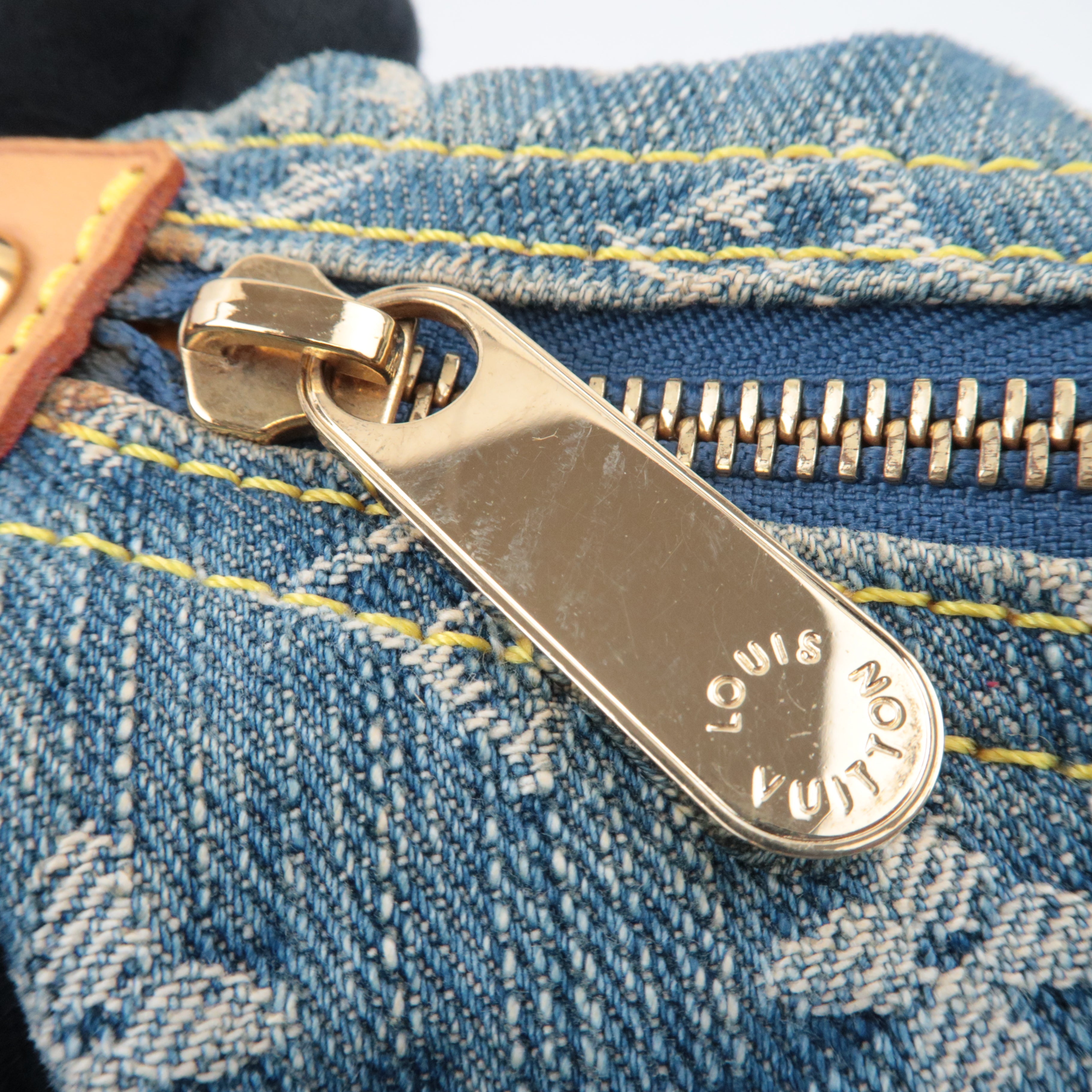 Louis Vuitton Monogram Denim Baggy GM Shoulder Bag Blue M95048 FL0056, TH0096 *Long strap