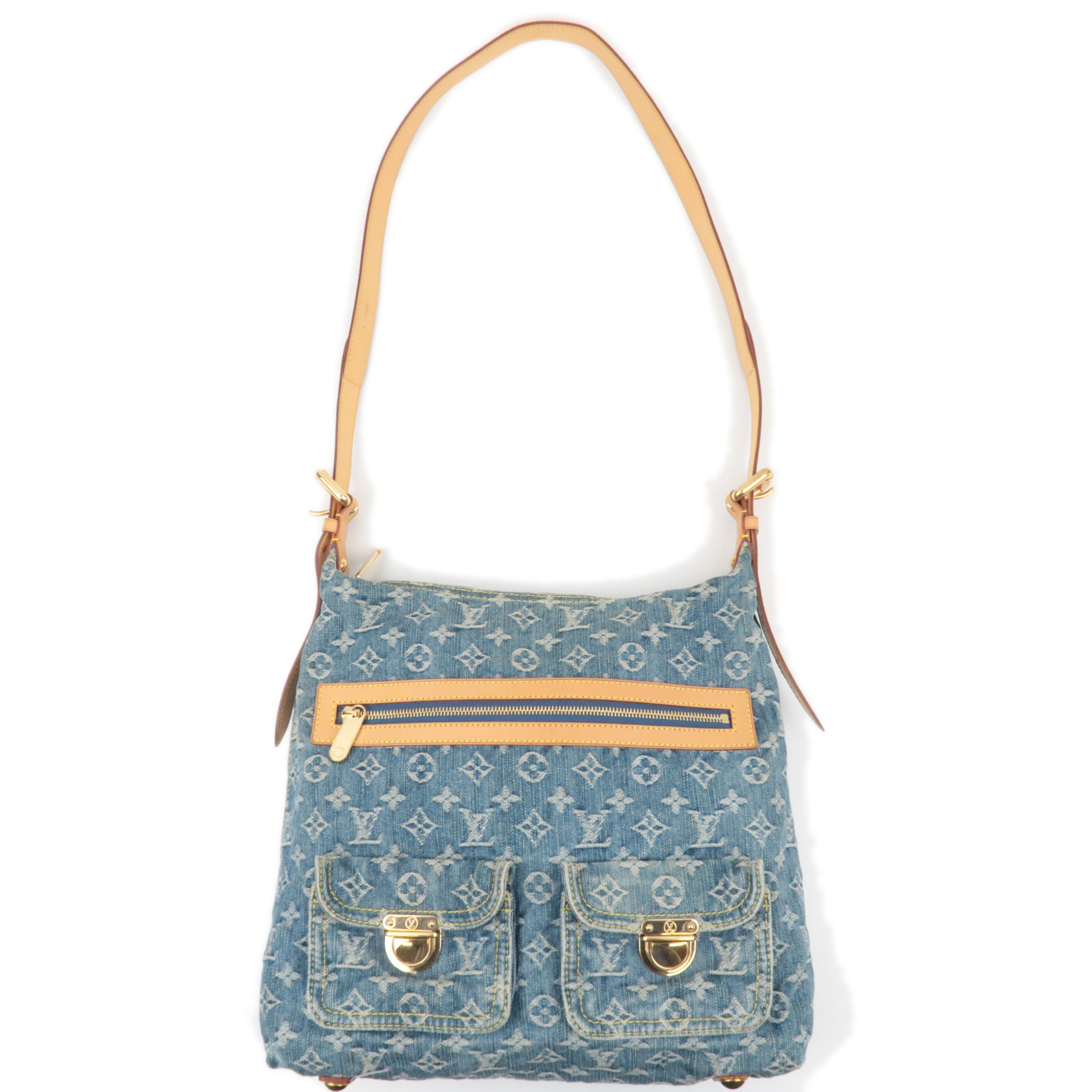 Louis Vuitton Monogram Denim Baggy GM Shoulder Bag Blue M95048 FL0056, TH0096 *Long strap83942