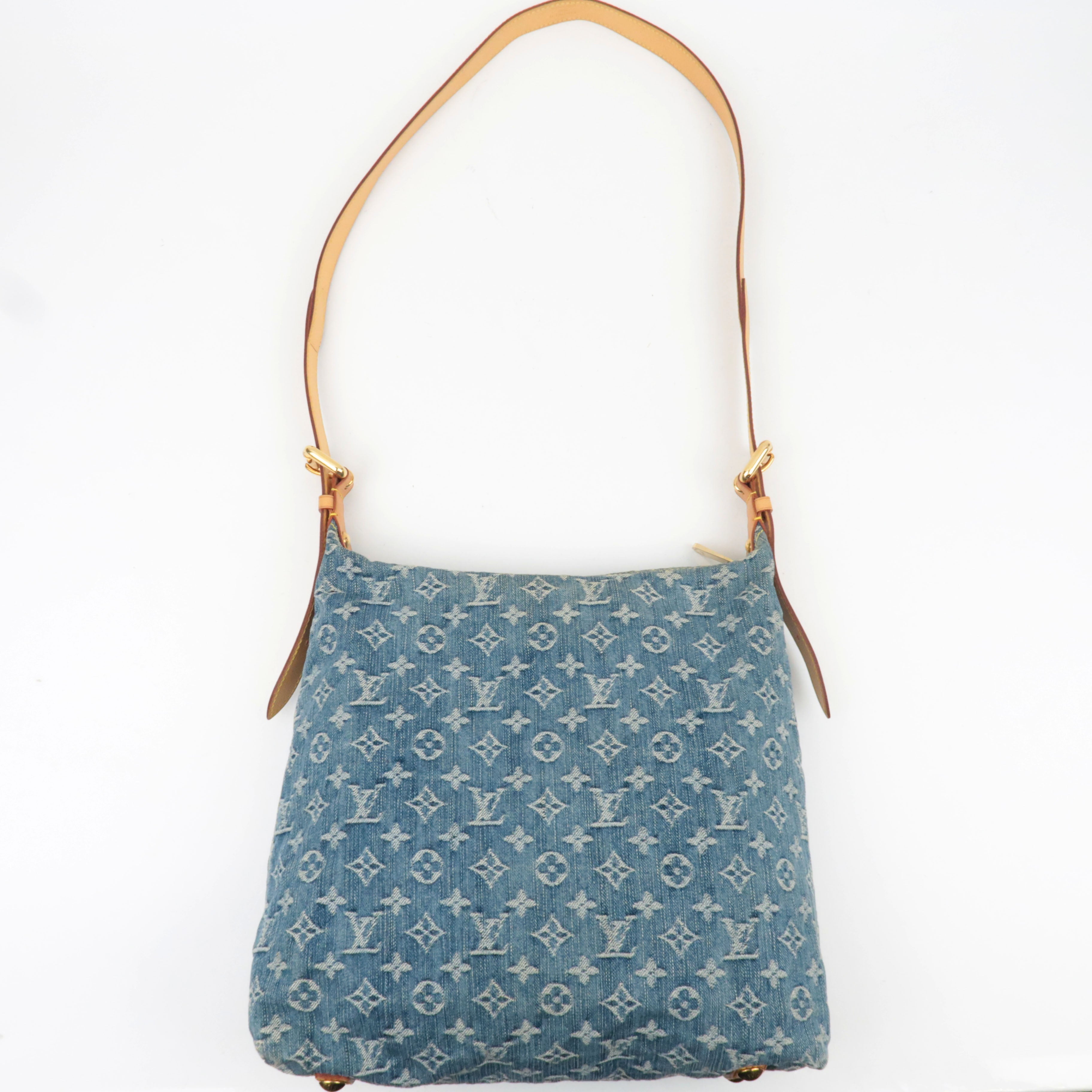 Louis Vuitton Monogram Denim Baggy GM Shoulder Bag Blue M95048 FL0056, TH0096 *Long strap