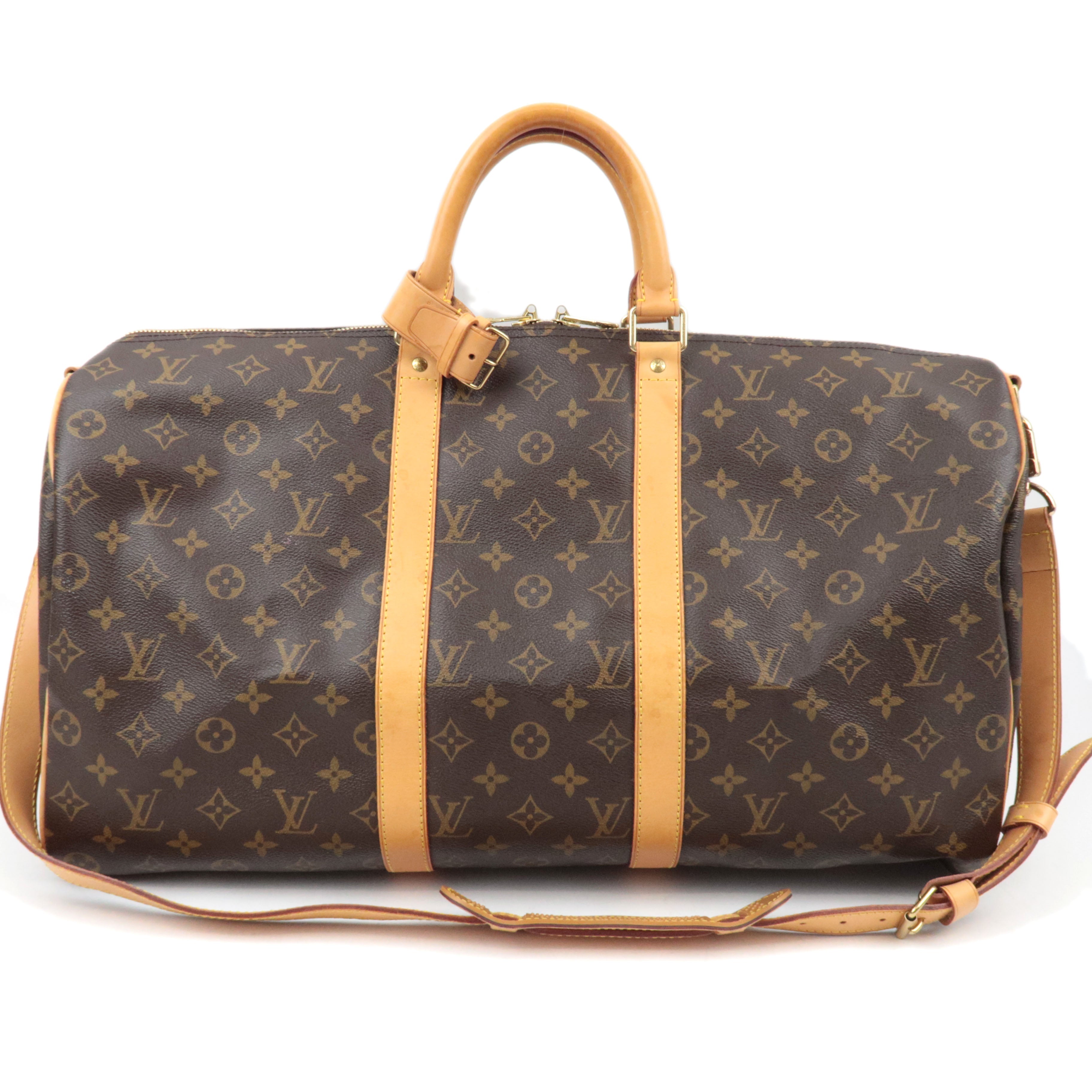 Louis Vuitton Monogram Keepall Bandouliere 50 Travel Bag M41416 MB1024 *Strap, Poignet83950