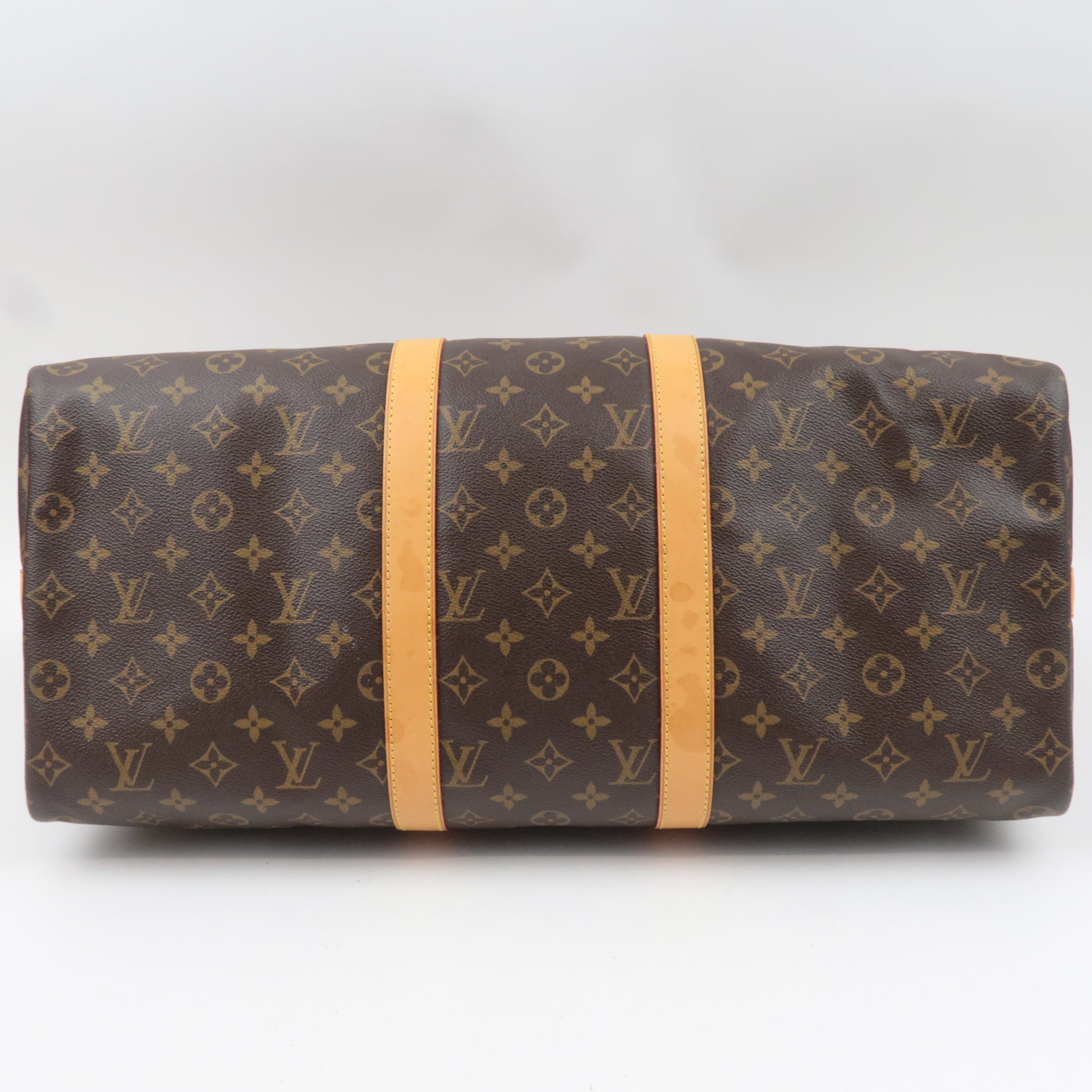 Louis Vuitton Monogram Keepall Bandouliere 50 Travel Bag M41416 MB1024 *Strap, Poignet