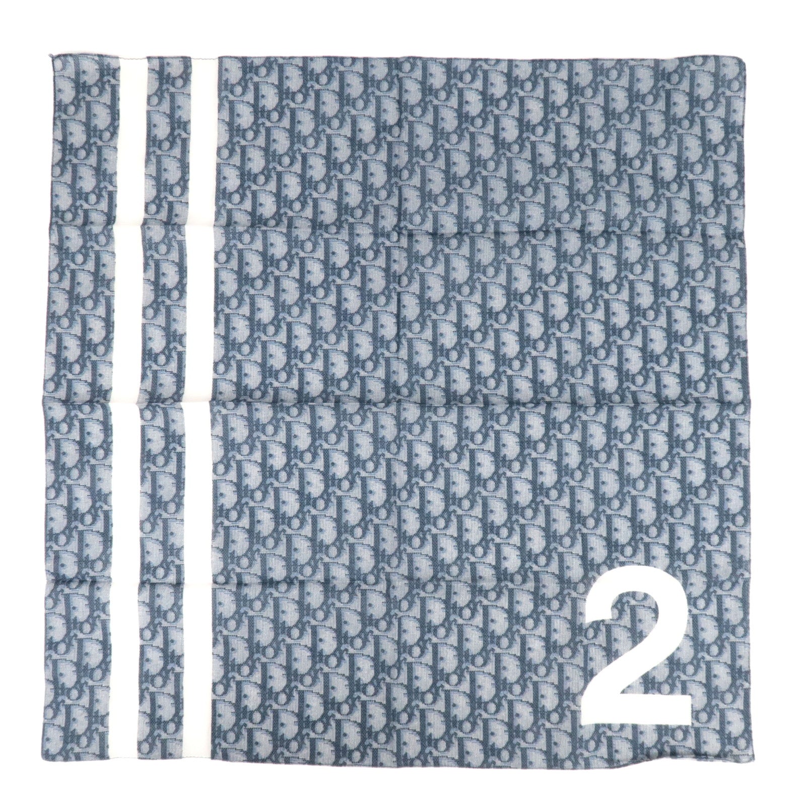 Christian Dior Trotter 100% Cotton Scarf Navy83952