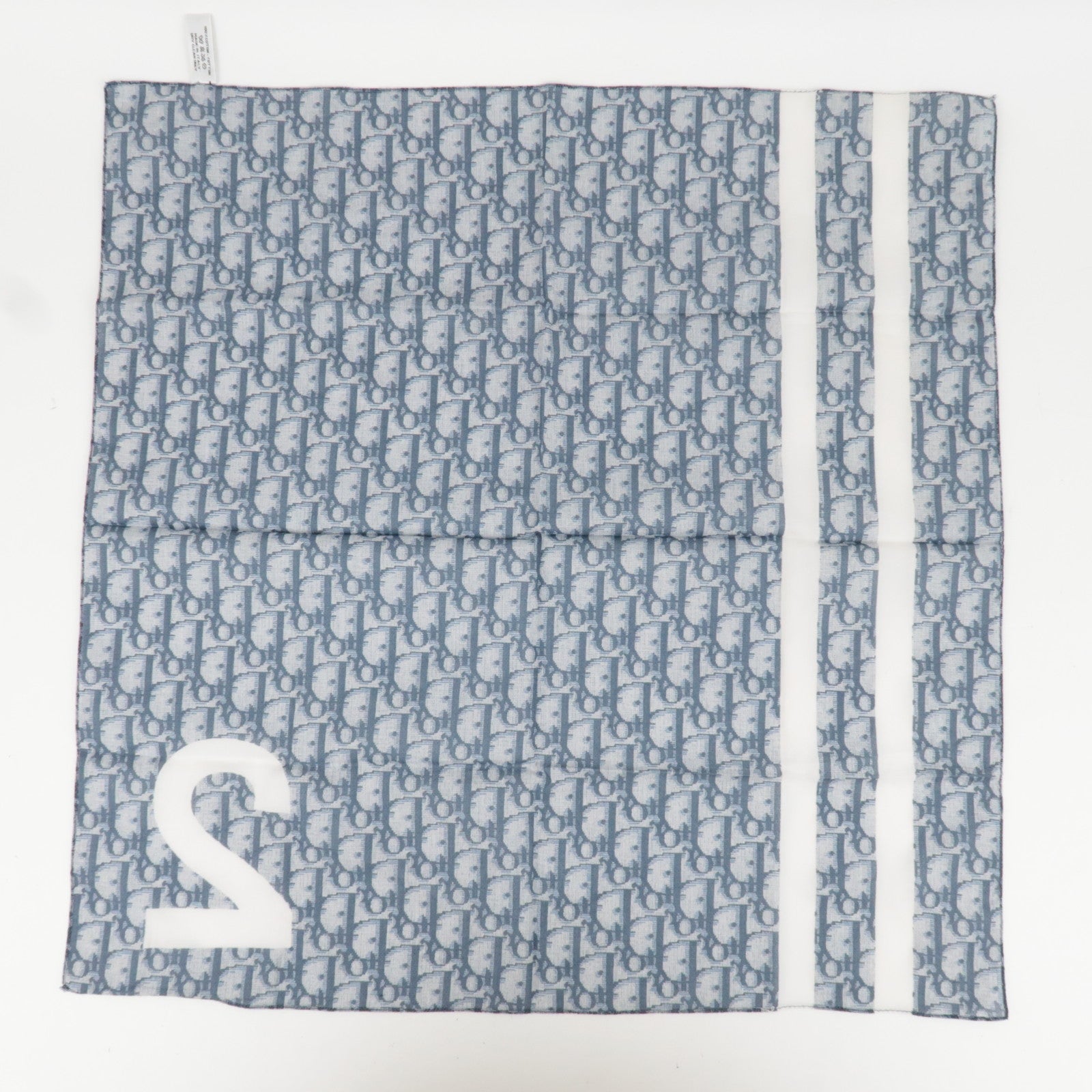 Christian Dior Trotter 100% Cotton Scarf Navy