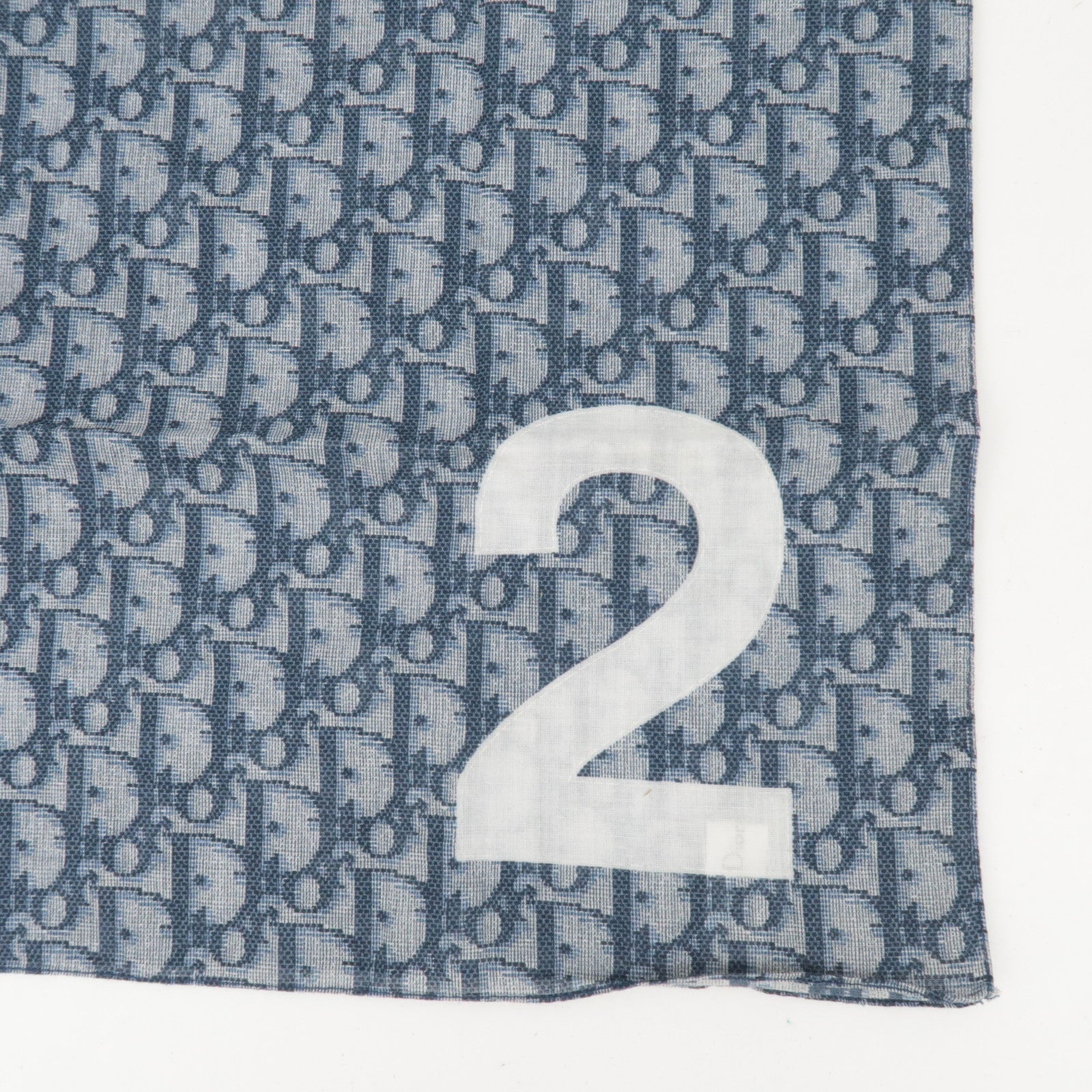 Christian Dior Trotter 100% Cotton Scarf Navy