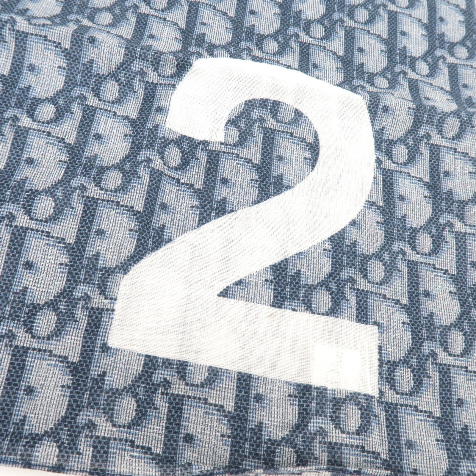 Christian Dior Trotter 100% Cotton Scarf Navy