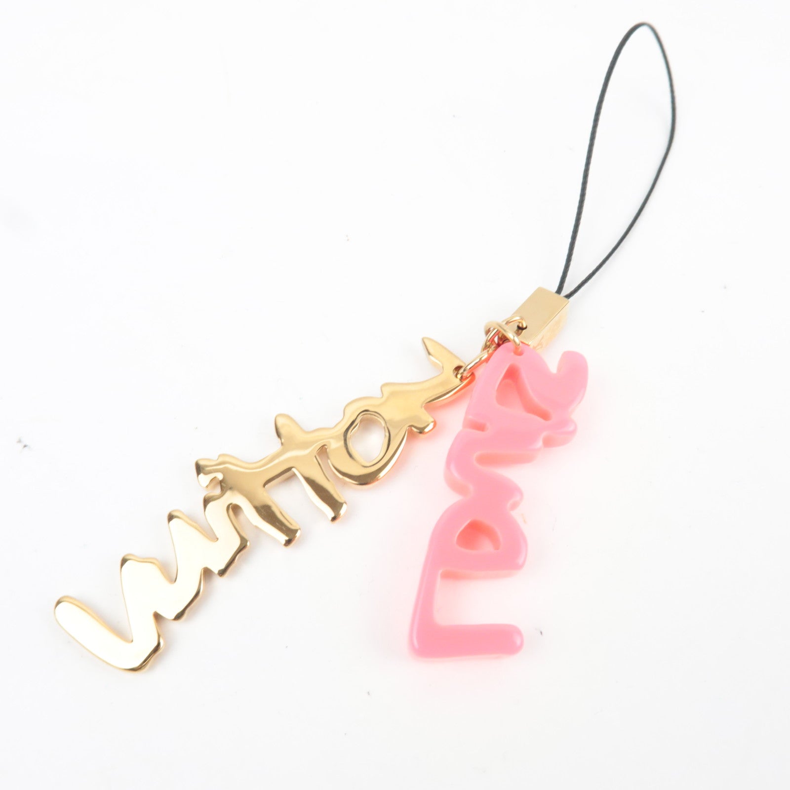 Louis Vuitton Accessoires Telephone Graffiti Phone Strap Gold Pink M65767 *Dust bag