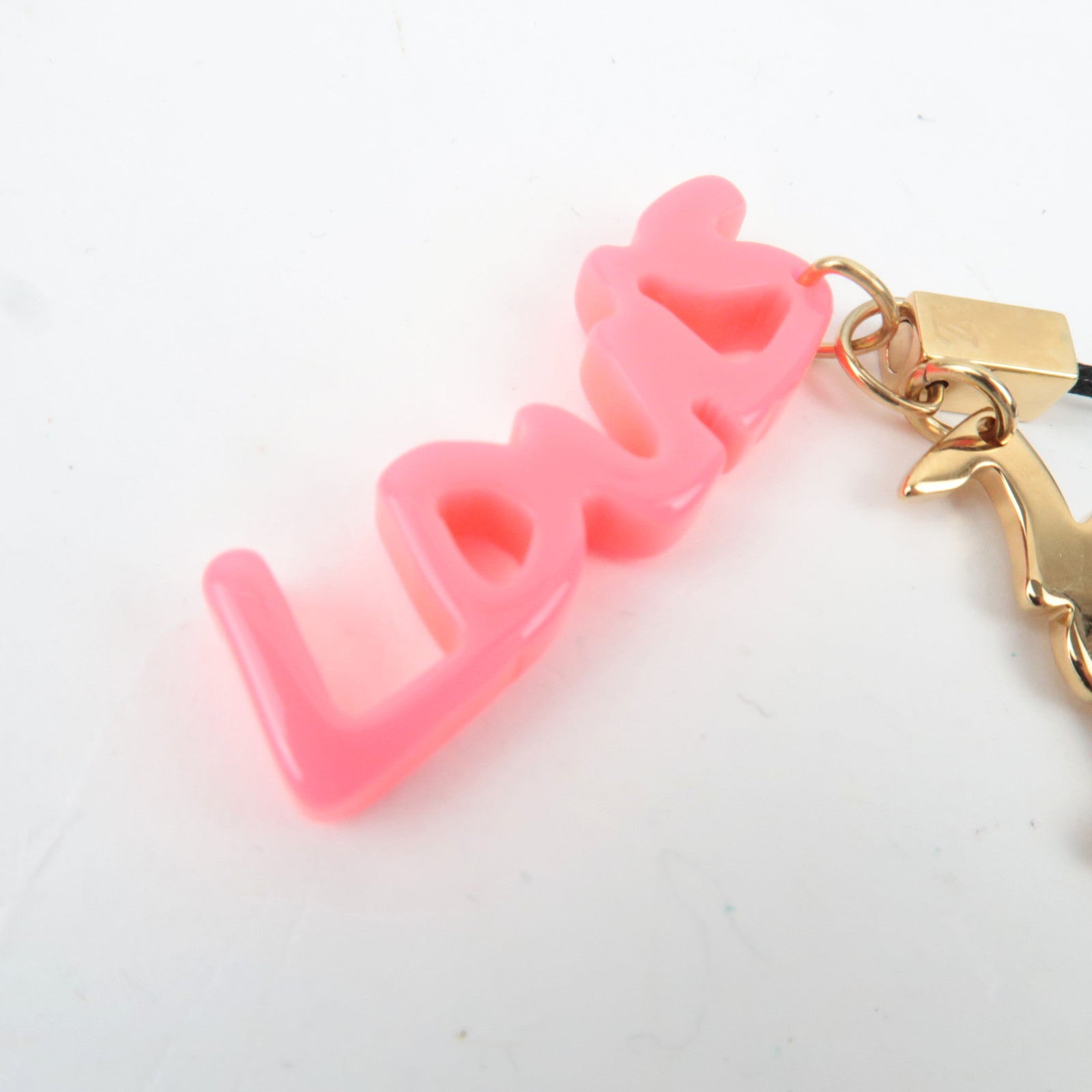 Louis Vuitton Accessoires Telephone Graffiti Phone Strap Gold Pink M65767 *Dust bag