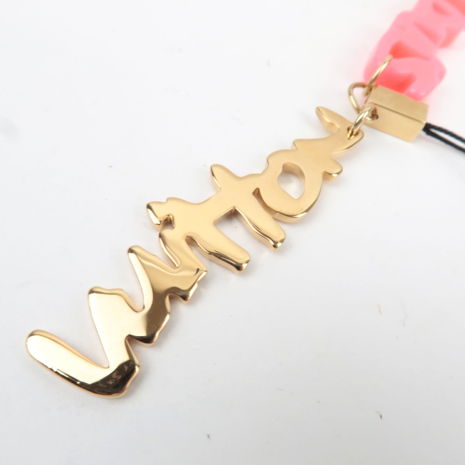 Louis Vuitton Accessoires Telephone Graffiti Phone Strap Gold Pink M65767 *Dust bag