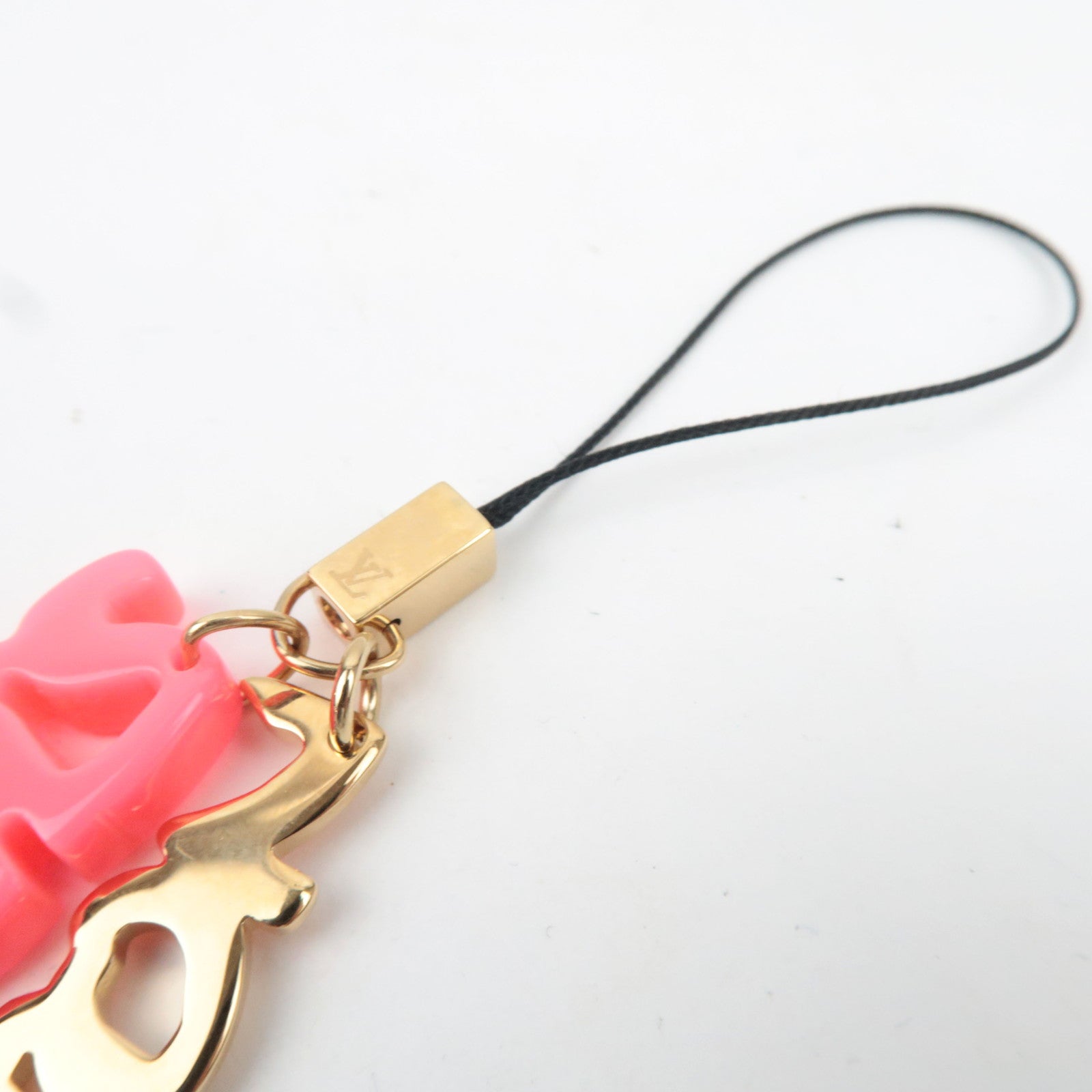 Louis Vuitton Accessoires Telephone Graffiti Phone Strap Gold Pink M65767 *Dust bag