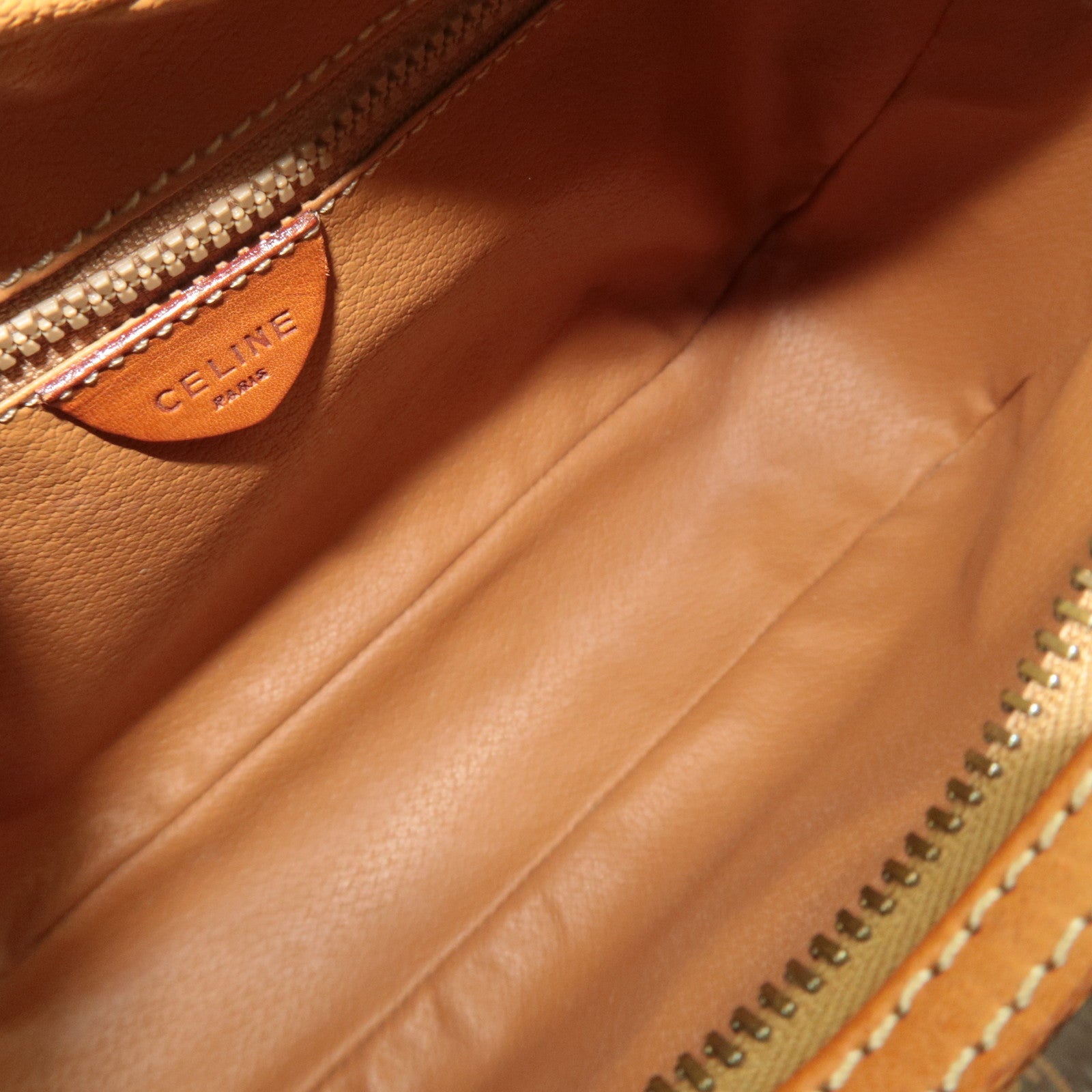 CELINE Macadam PVC Leather Shoulder Bag Brown