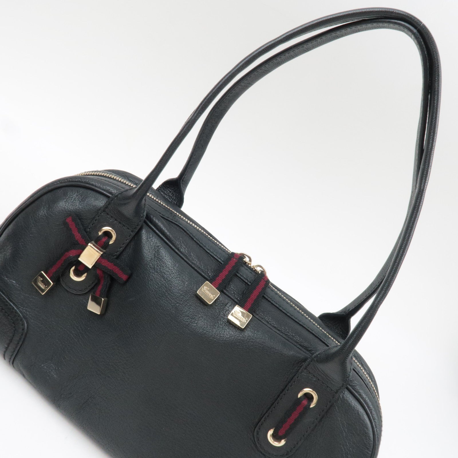 GUCCI Princy Leather Shoulder Bag Black 161720