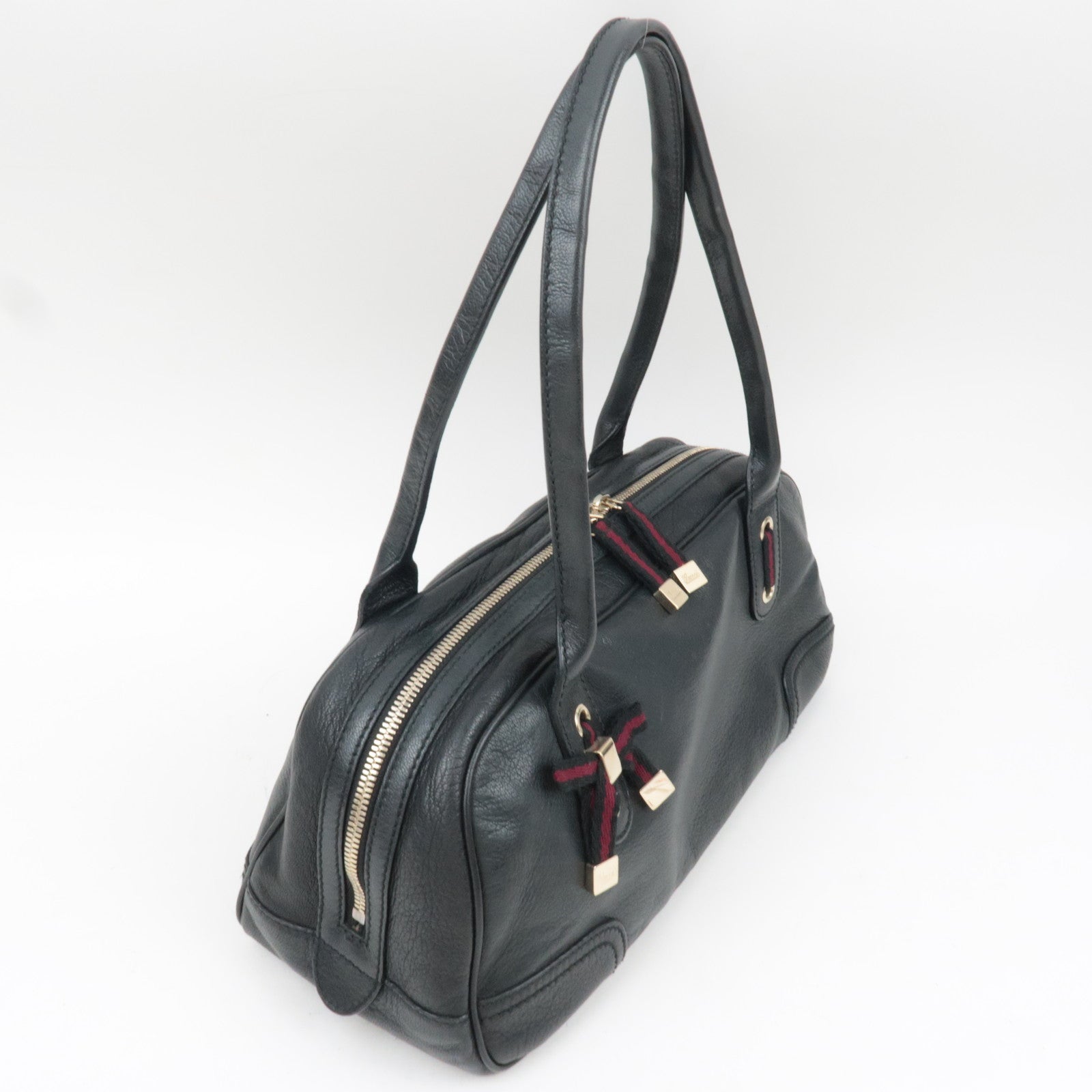 GUCCI Princy Leather Shoulder Bag Black 161720