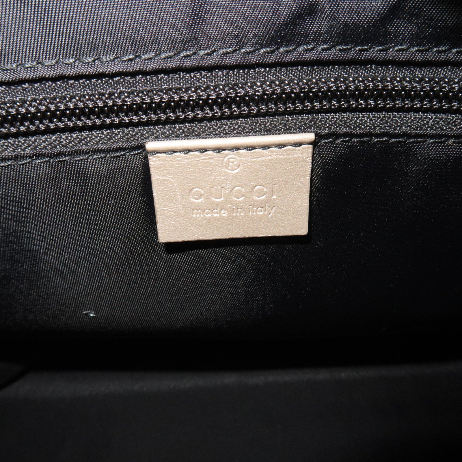 GUCCI GG Imprime Leather Tote Bag Silver 211138