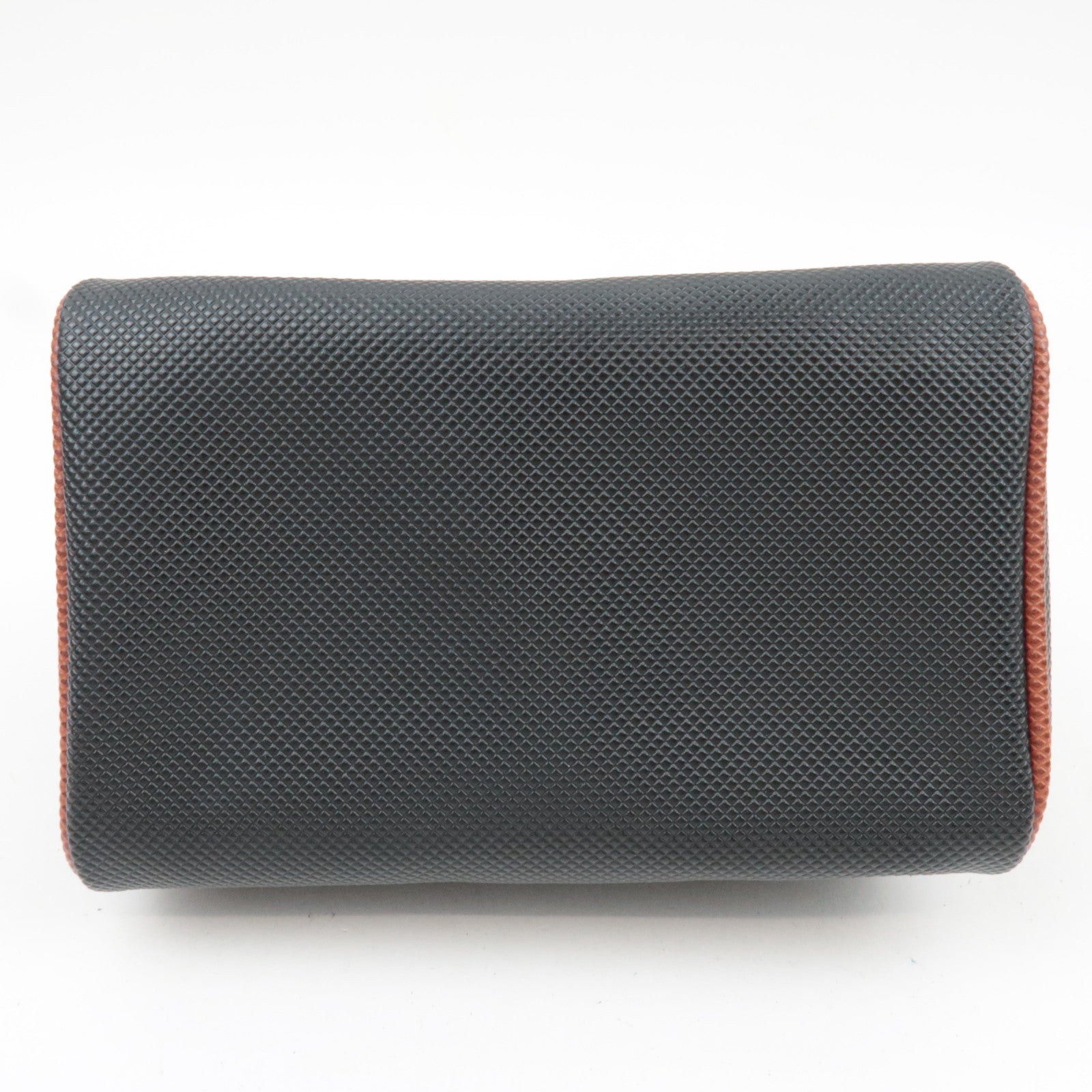 BOTTEGA VENETA Intrecciato Marco Polo Vintage Leather Handbag Black Brown