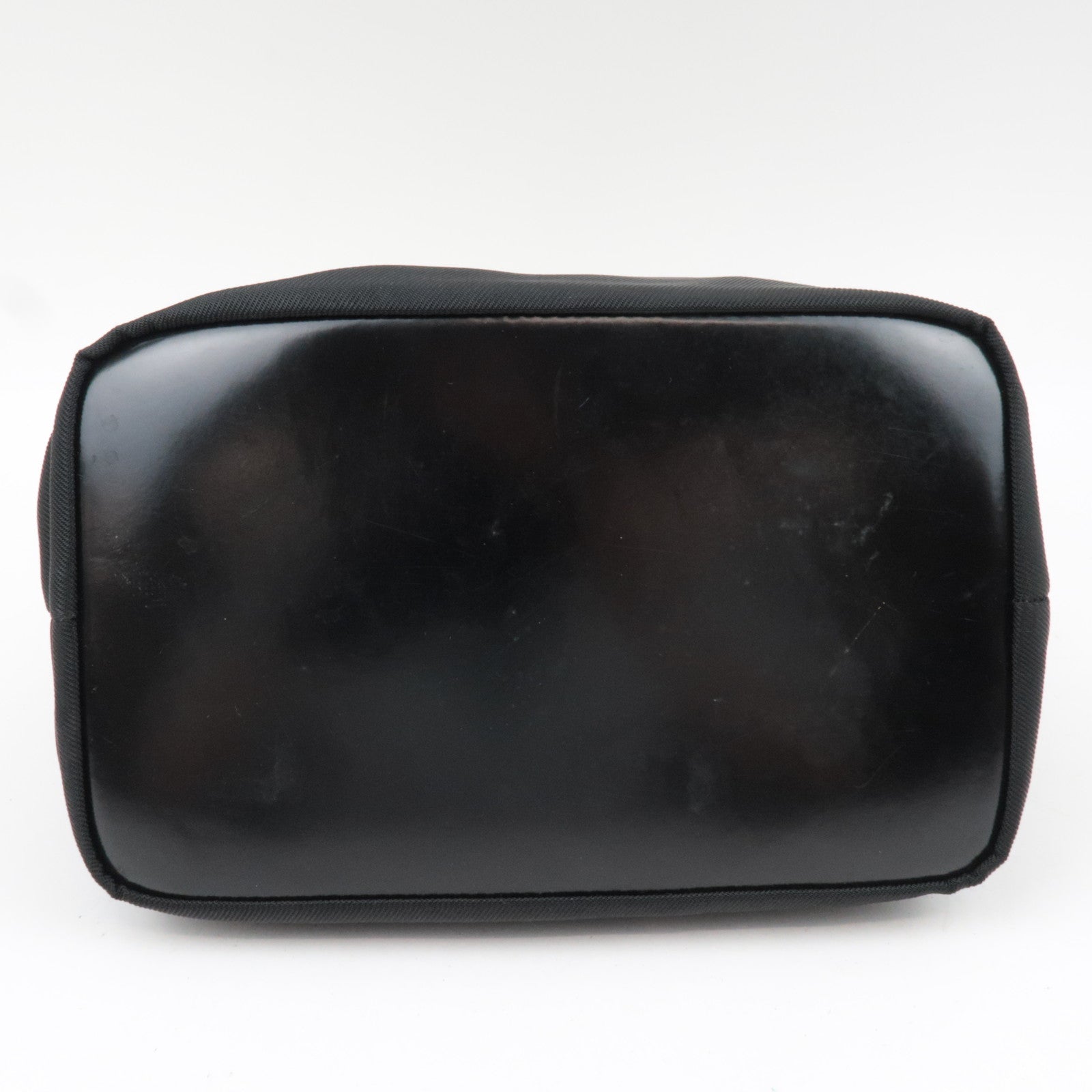 GUCCI Bamboo Nylon Canvas Patent Leather Shoulder Bag Black 000.1956.0531