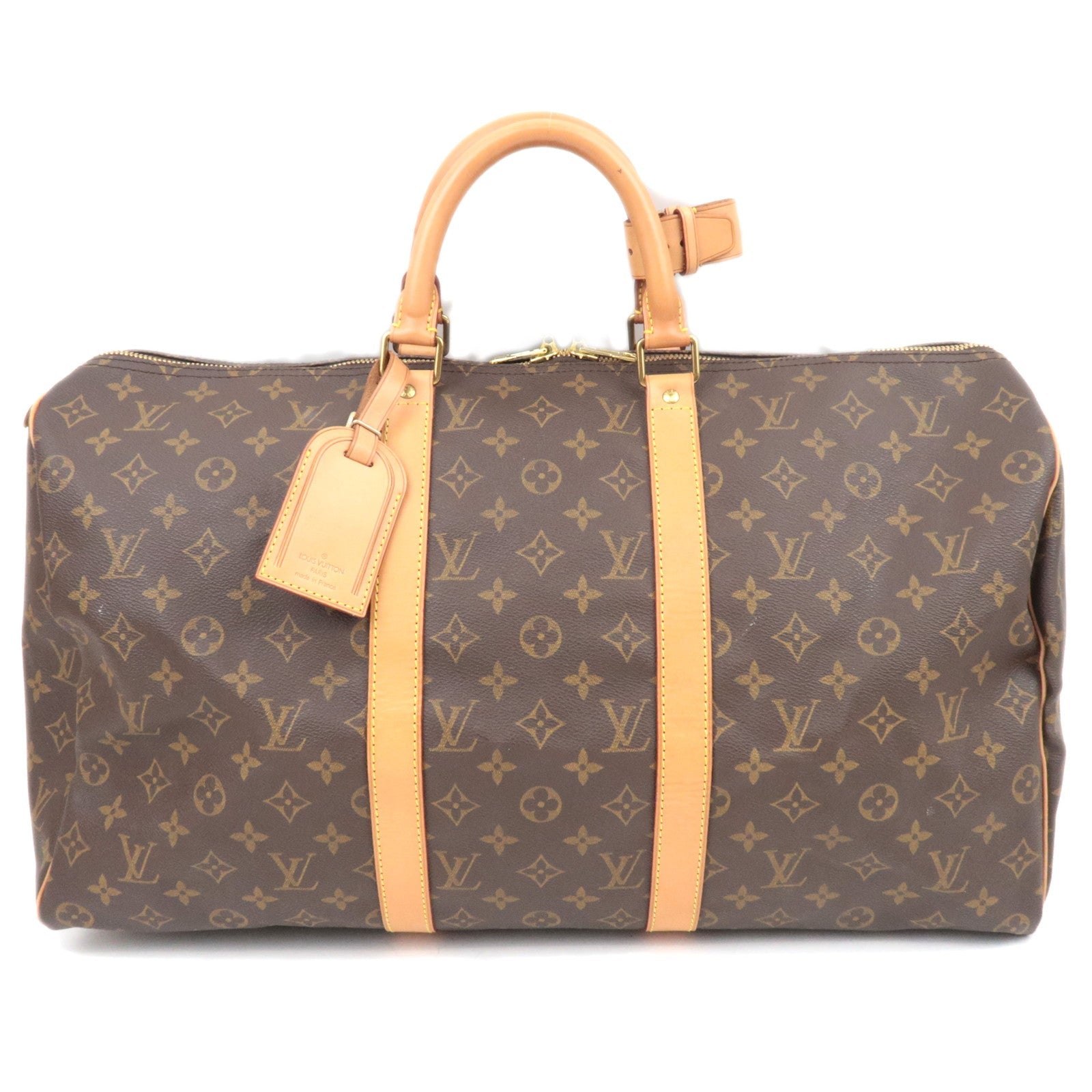 Louis Vuitton Monogram Keepall 50 Travel Bag M41426 FL0081 *Name Tag, Poignet 83994