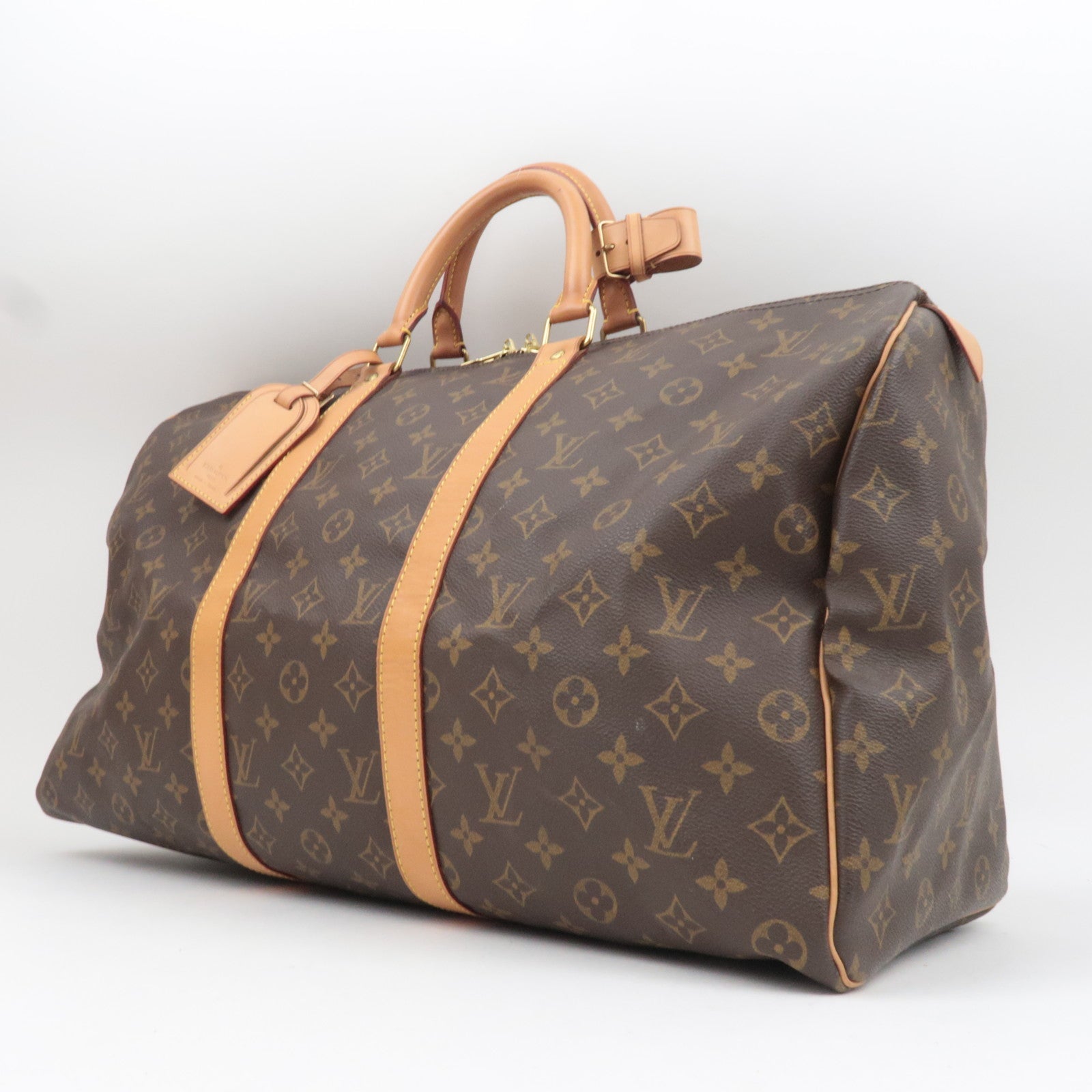Louis Vuitton Monogram Keepall 50 Travel Bag M41426 FL0081 *Name Tag, Poignet