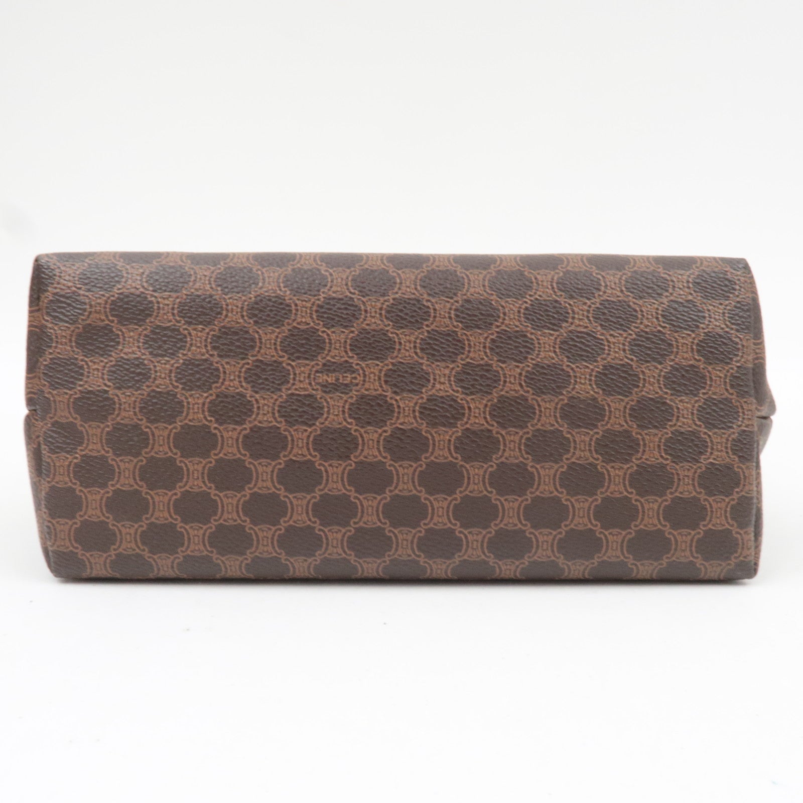 CELINE Macadam PVC Leather Cosmetic Pouch Brown