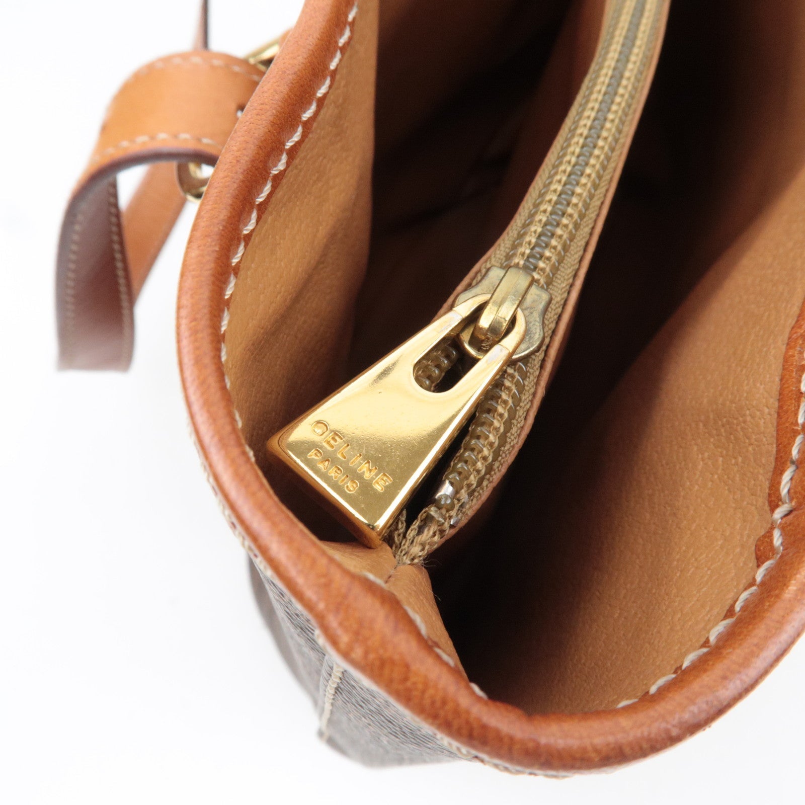 CELINE Macadam PVC Leather Tote Bag Brown