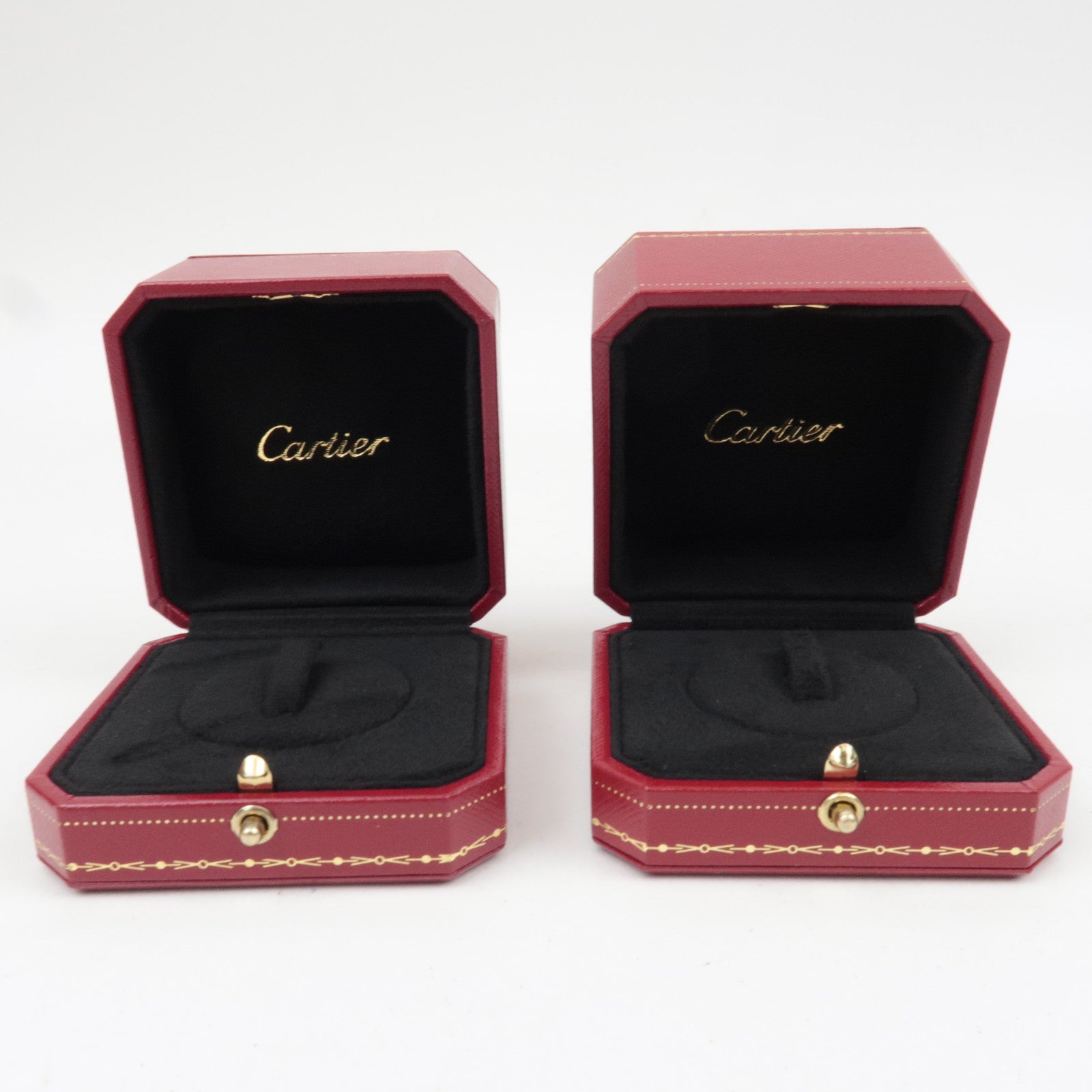 Cartier Set of 2 Jewelry Box for Rings Red Black