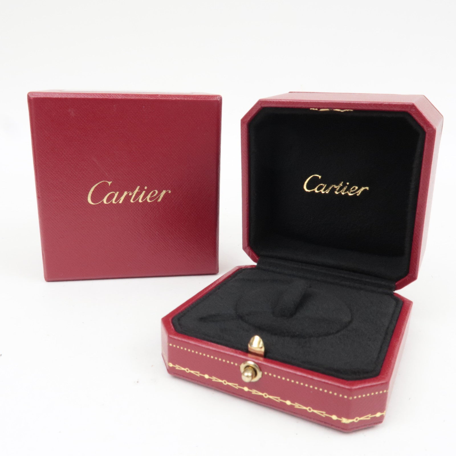 Cartier Set of 2 Jewelry Box for Rings Red Black