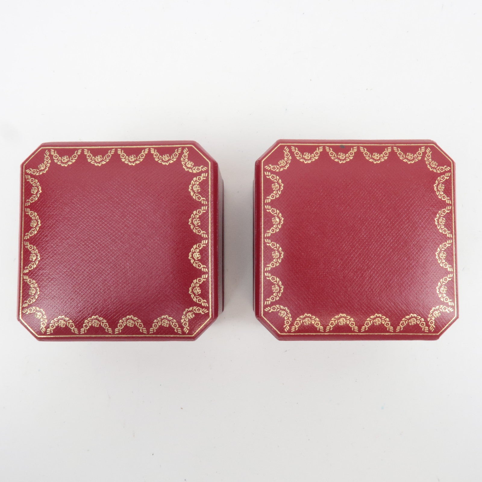 Cartier Set of 2 Jewelry Box for Rings Red Black