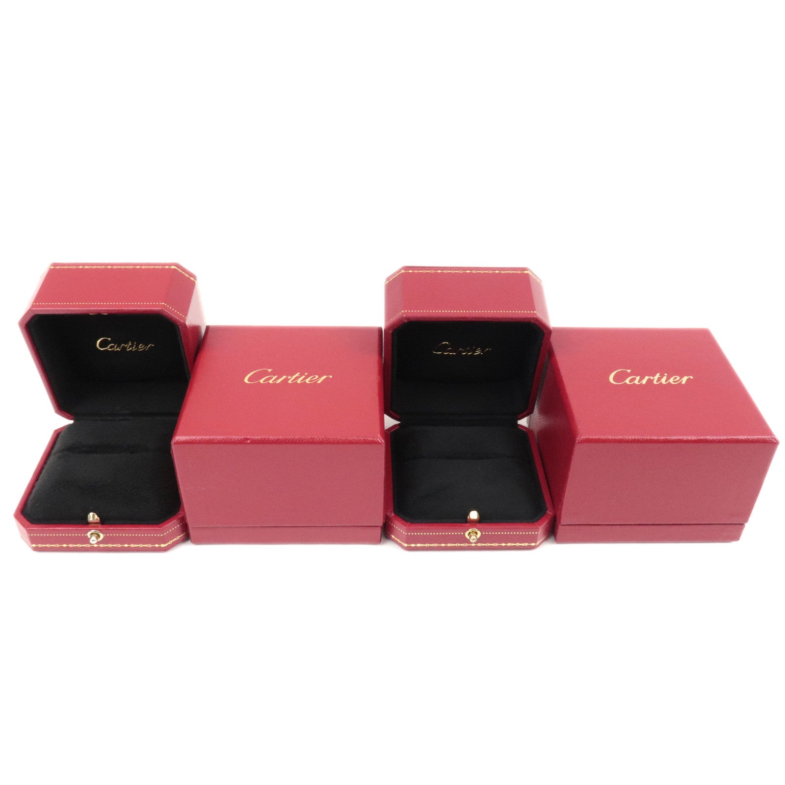 Cartier Set of 2 Jewelry Box for Rings Red Black84060