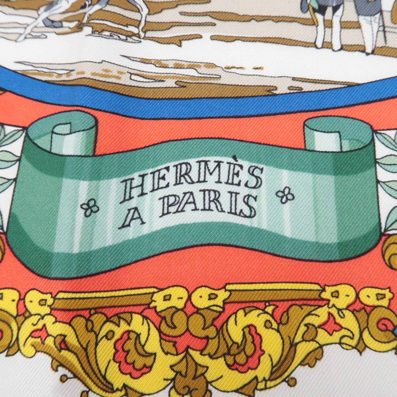 Hermes Carre 90 Scarf L'ENTENTE CORDIALE 100% Silk Red