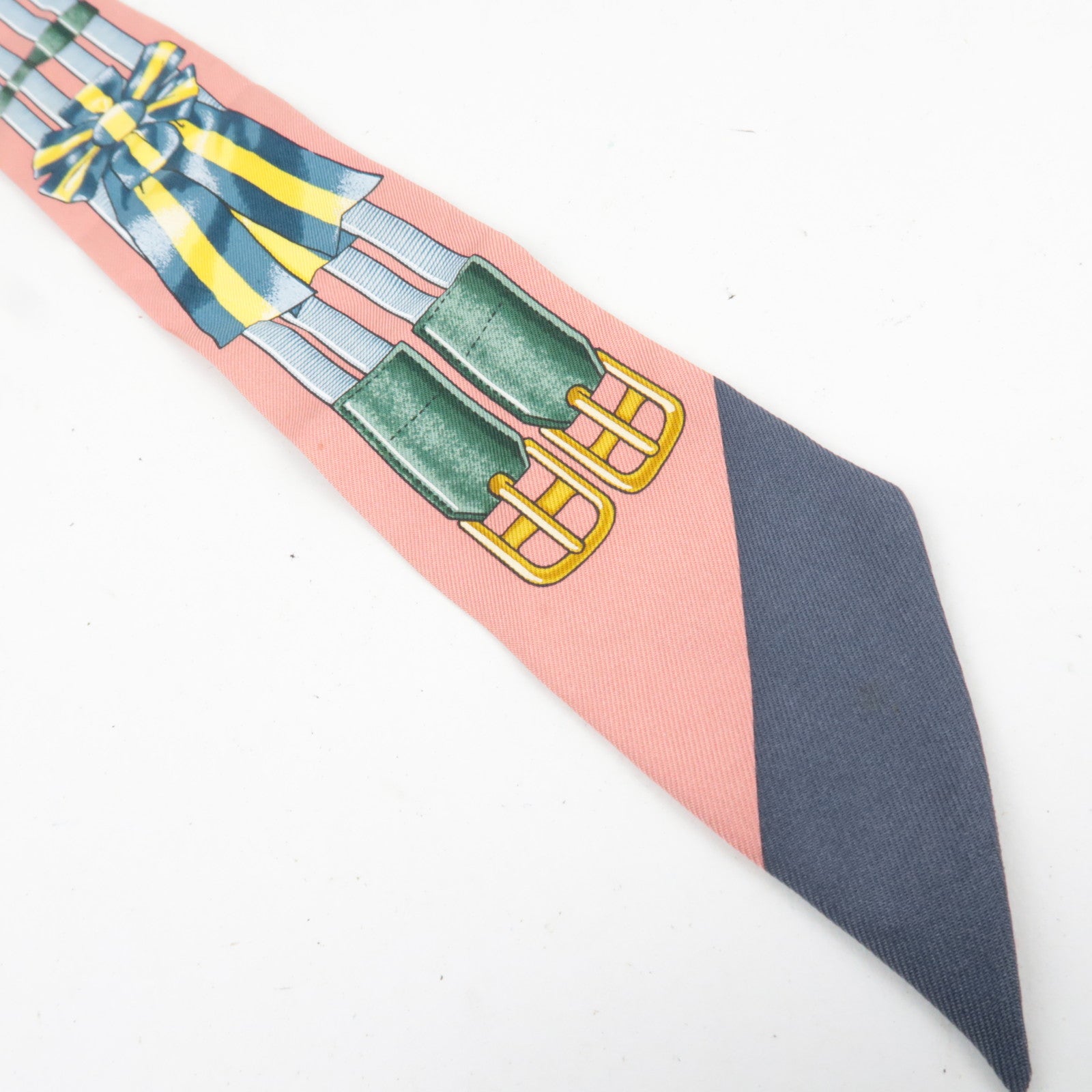 HERMES Twilly Scarf Jumping 100% Silk Pink