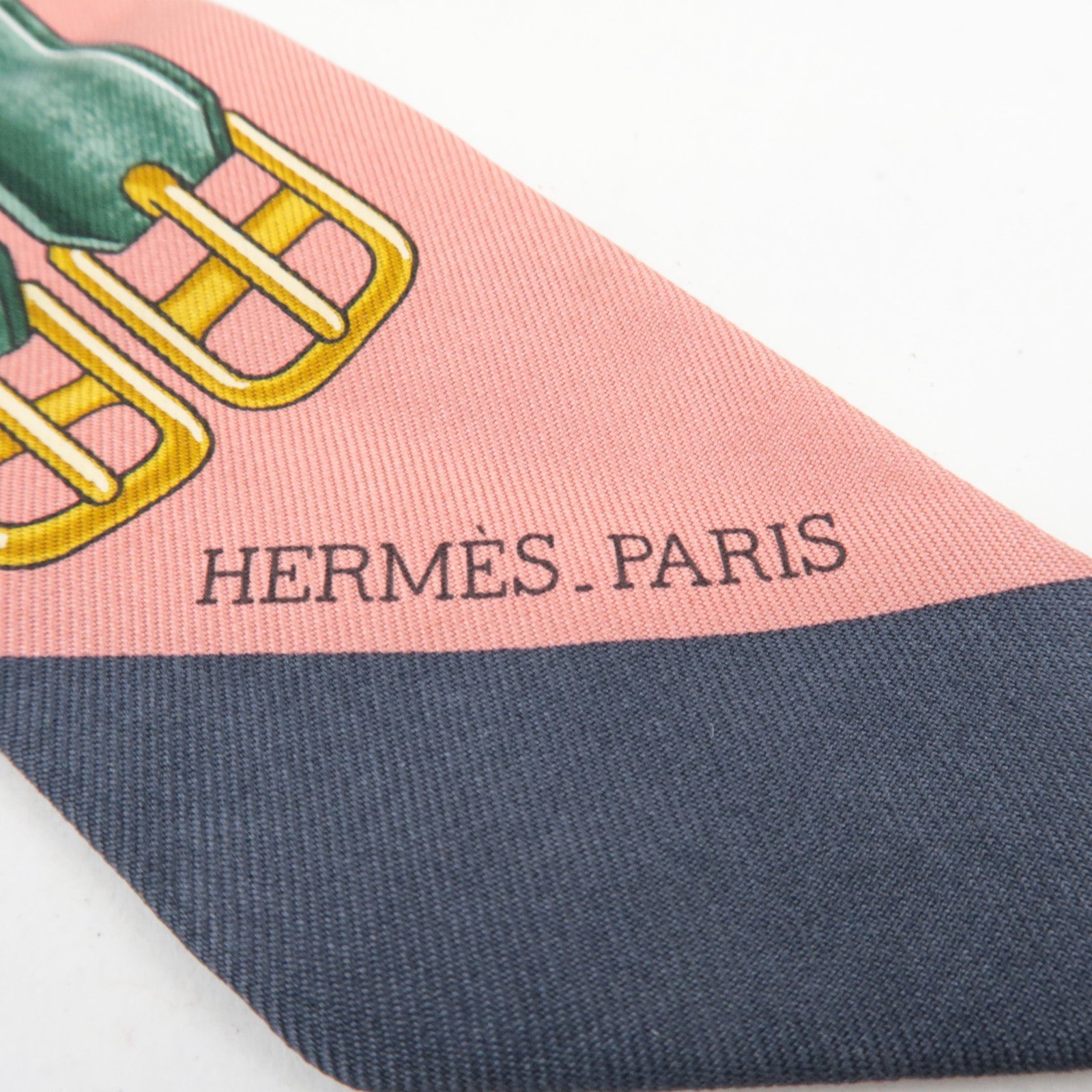 HERMES Twilly Scarf Jumping 100% Silk Pink