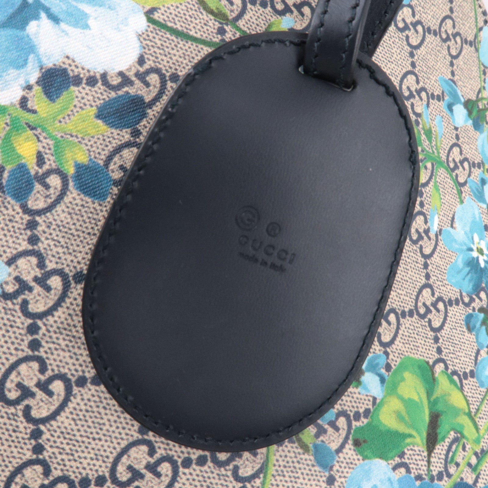 GUCCI GG Blooms GG Supreme Leather Reversible Tote Bag Beige Blue 546317 *Name tag