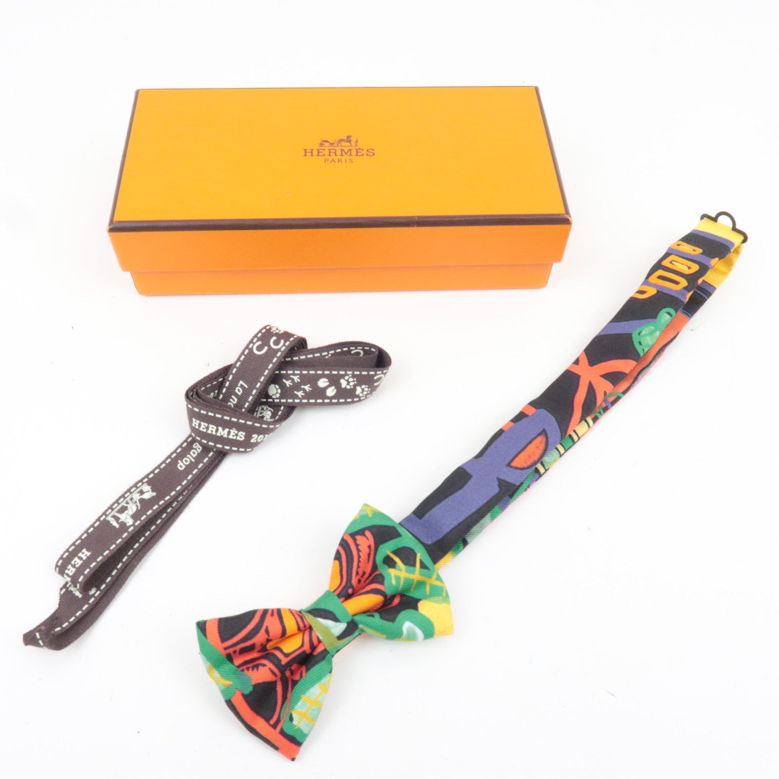 HERMES Noeuds Papillon Bow Tie 100% Silk Multicolor *Box