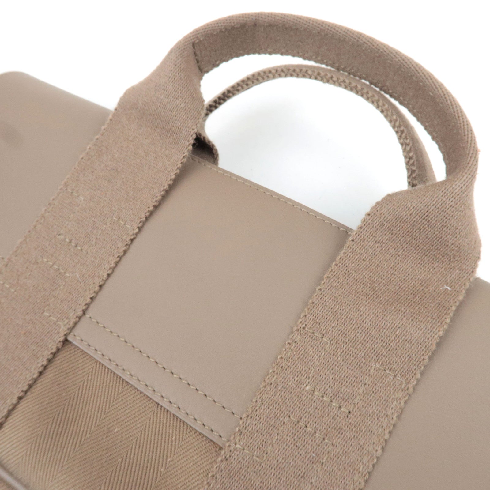 HERMES Valparaiso Long PM Toile Chevron Leather Handbag □J Stamp (2006) Etoupe *Dust bag, Pouch