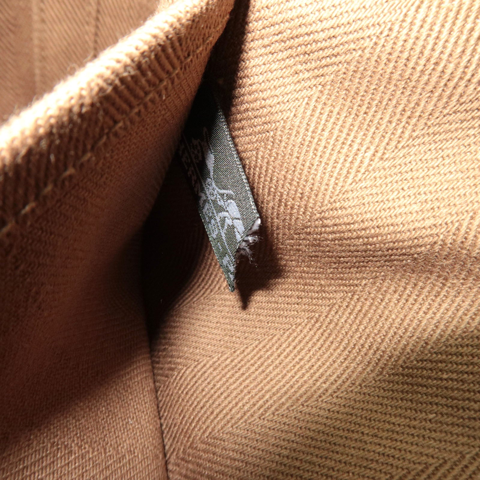 HERMES Valparaiso Long PM Toile Chevron Leather Handbag □J Stamp (2006) Etoupe *Dust bag, Pouch