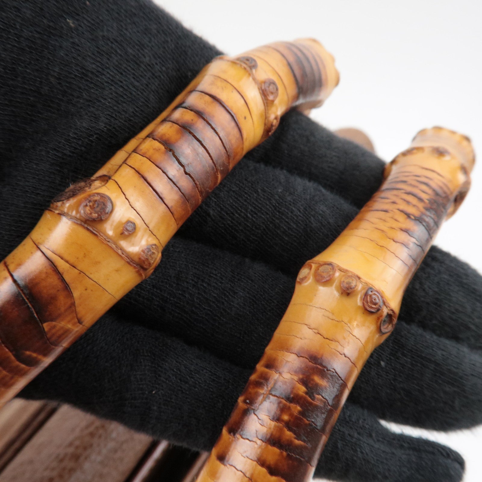 GUCCI Bamboo Suede Leather Handbag Brown 002.2855.0322.0