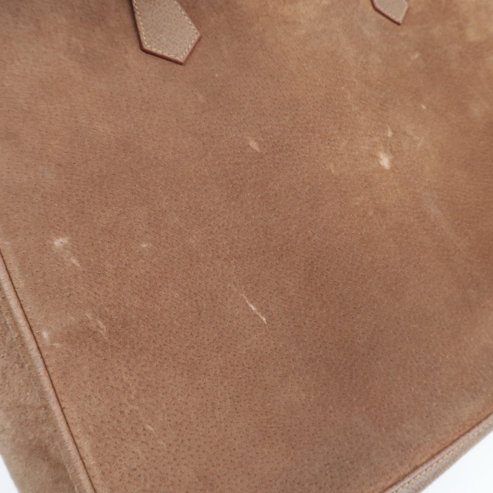 GUCCI Bamboo Suede Leather Handbag Brown 002.2855.0322.0