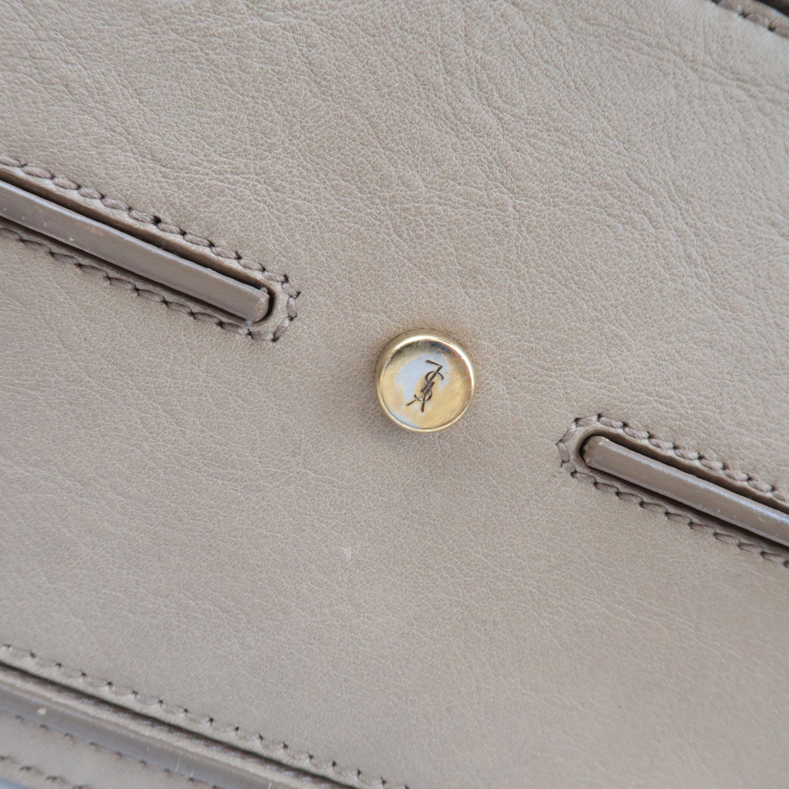 SAINT LAURENT YSL Muse Two Leather Suede Handbag Beige 197149