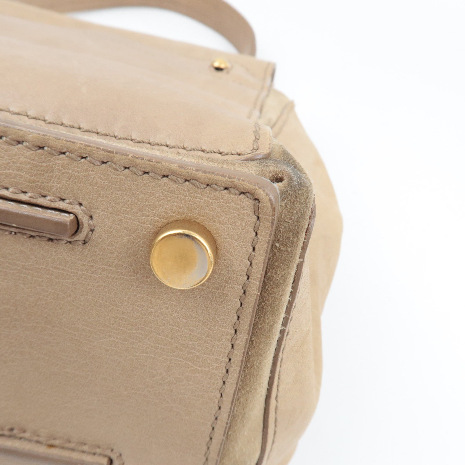 SAINT LAURENT YSL Muse Two Leather Suede Handbag Beige 197149