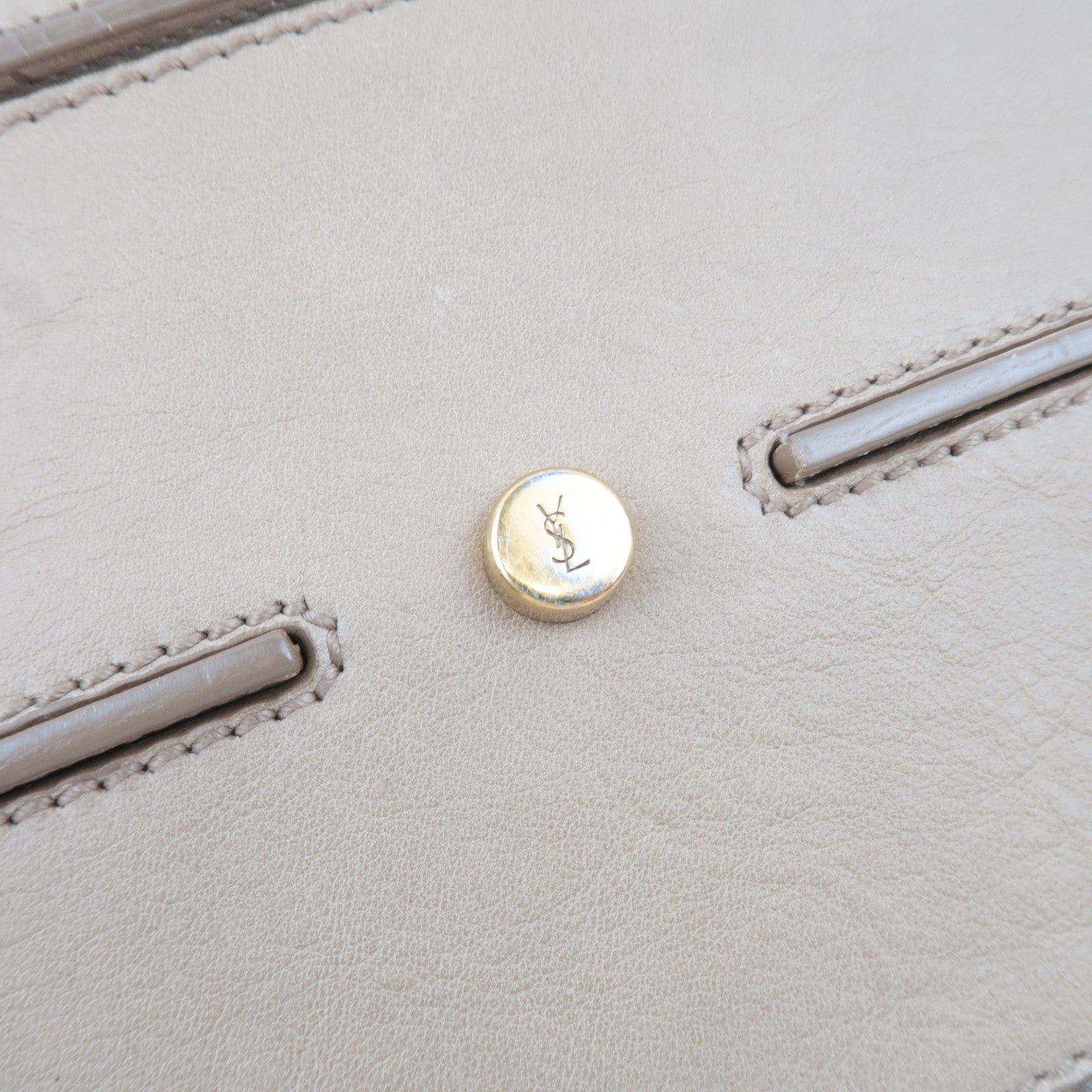 SAINT LAURENT YSL Muse Two Leather Suede Handbag Beige 197149