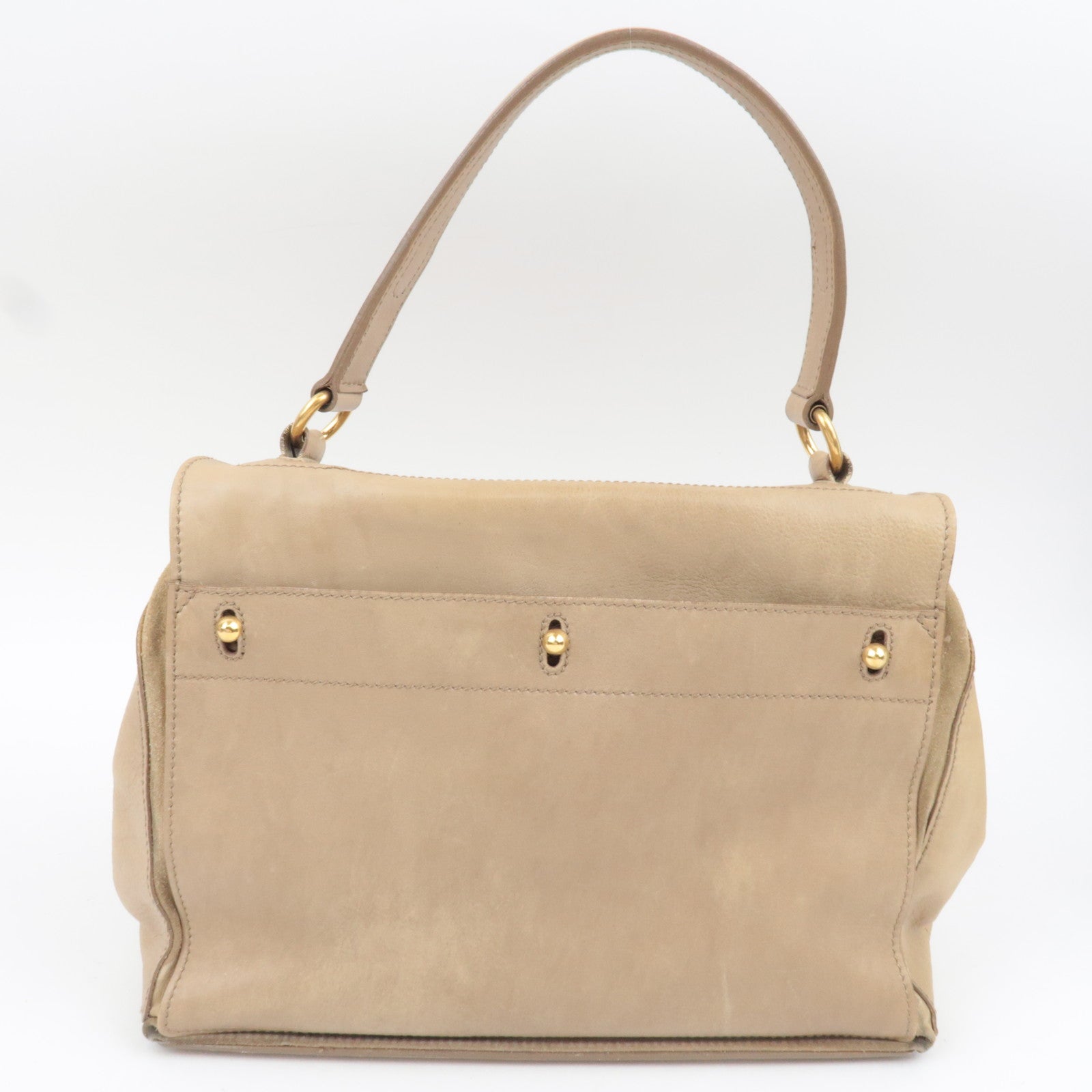 SAINT LAURENT YSL Muse Two Leather Suede Handbag Beige 197149