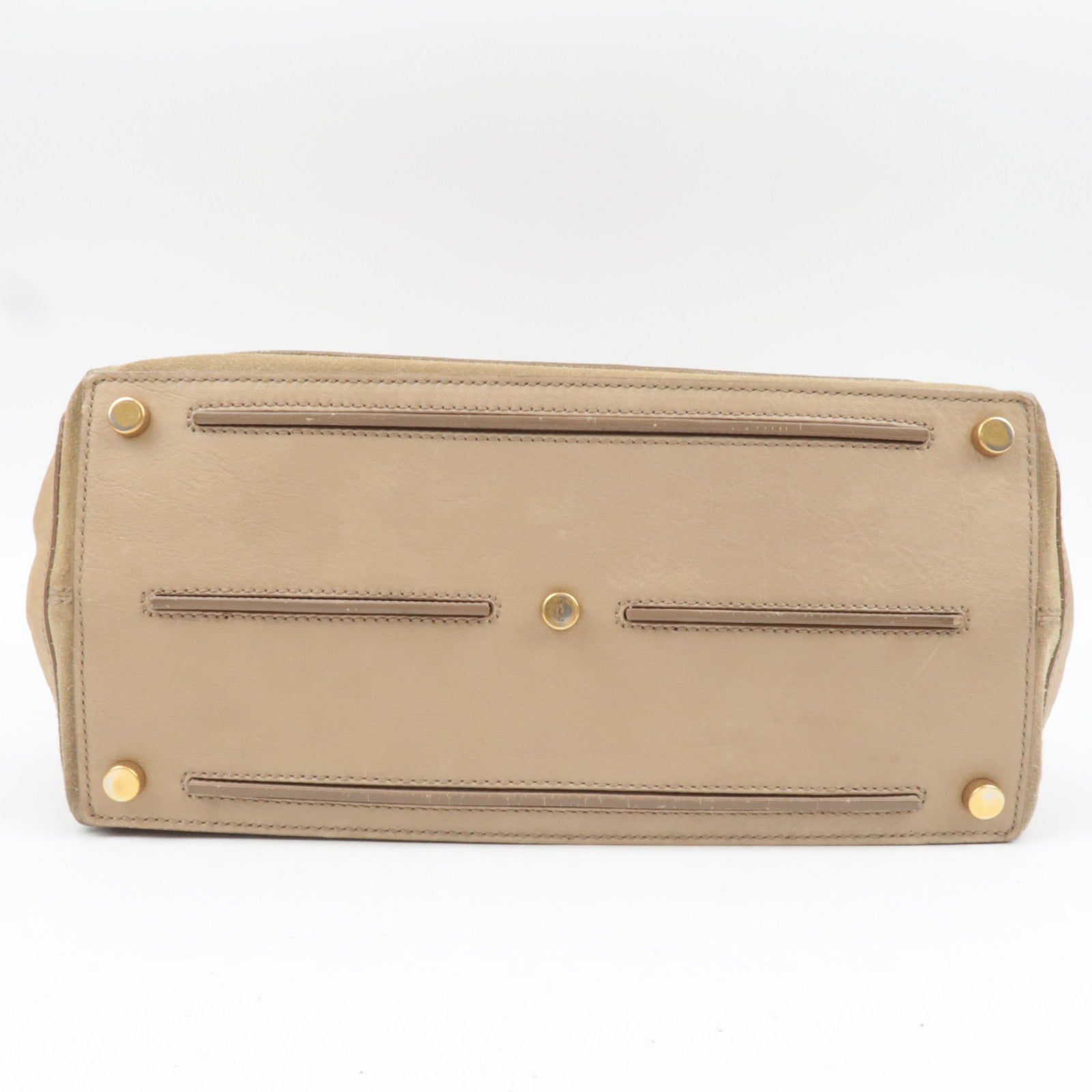 SAINT LAURENT YSL Muse Two Leather Suede Handbag Beige 197149